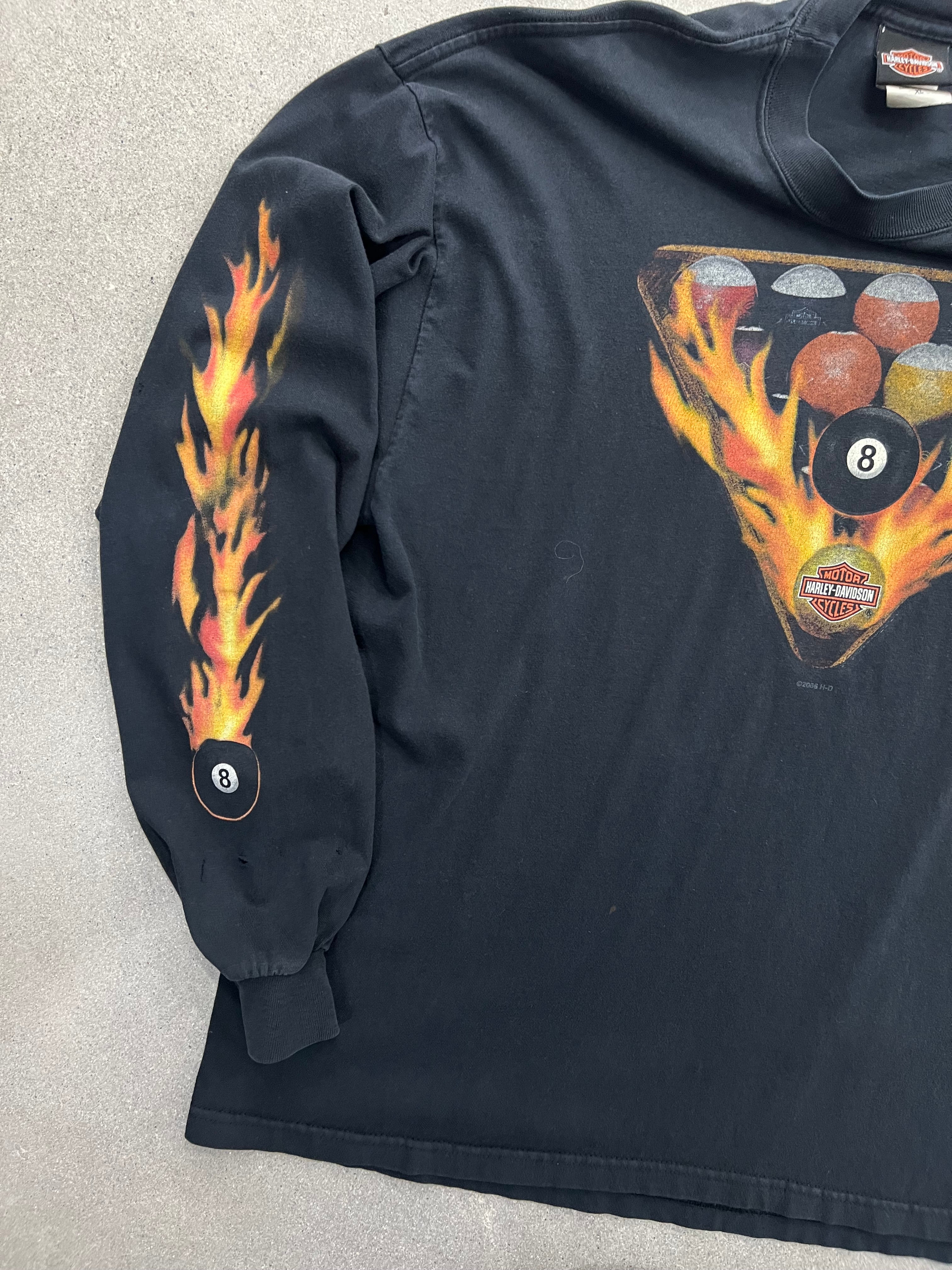2006 Harley-Davidson Flame 8 Ball Long Sleeve Shirt - XL