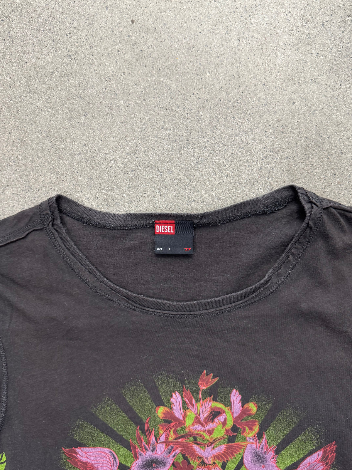 Diesel Floral Bird Crest T-Shirt - S