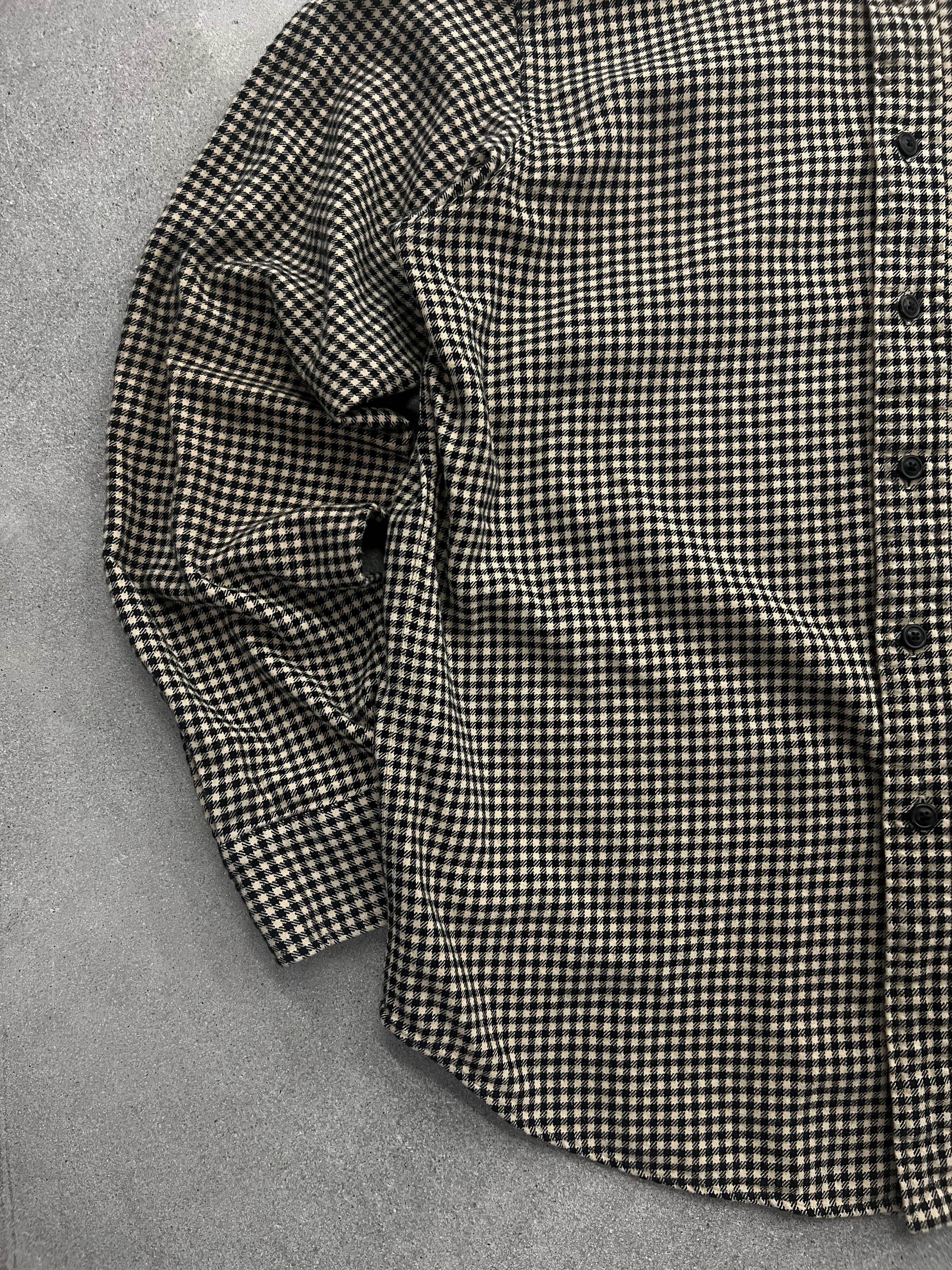 Polo By Ralph Lauren Suede-Patch Plaid Shirt - L