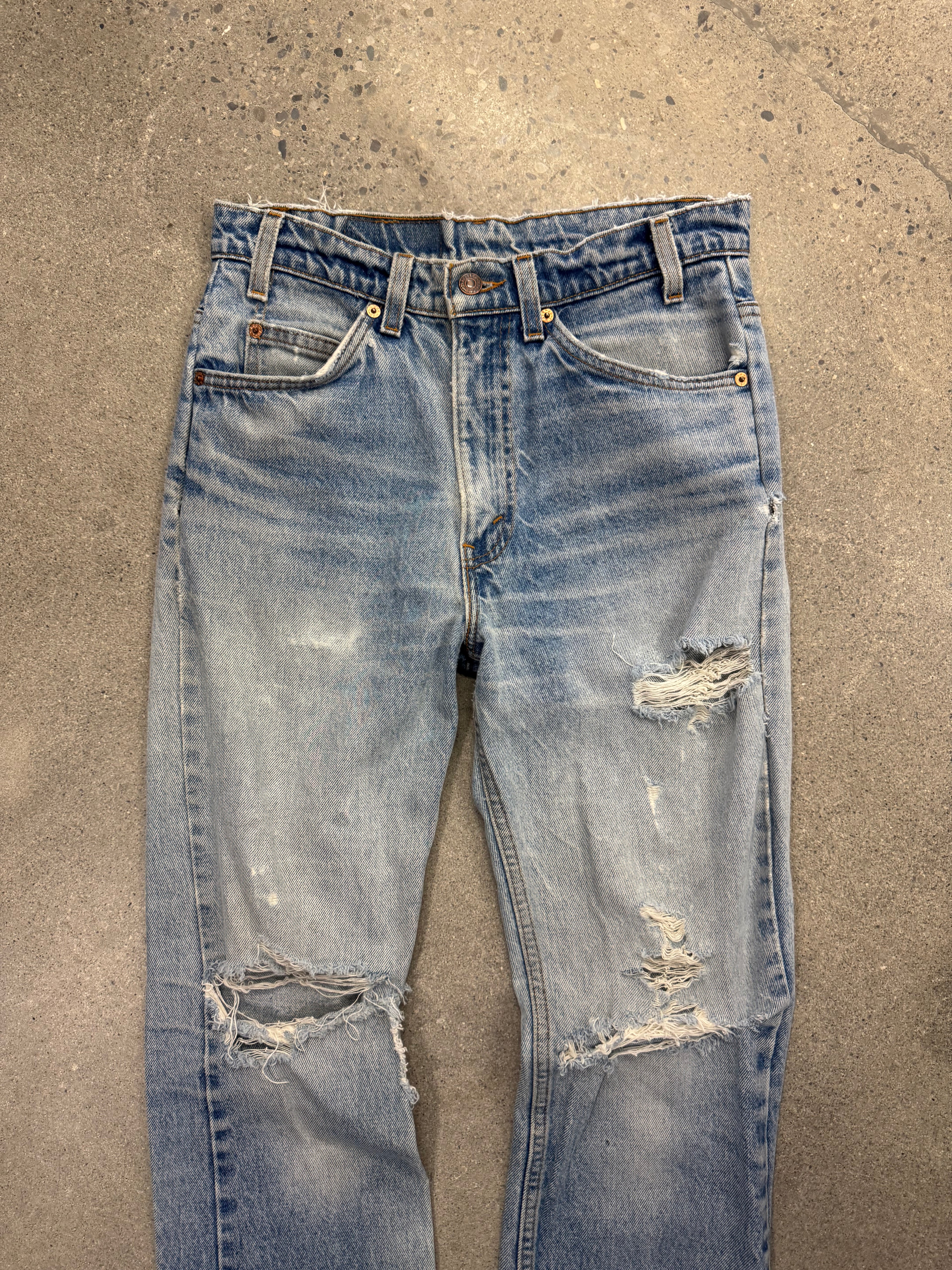 Faded & Distressed Levi’s 517 Orange Tab Jeans - 30”