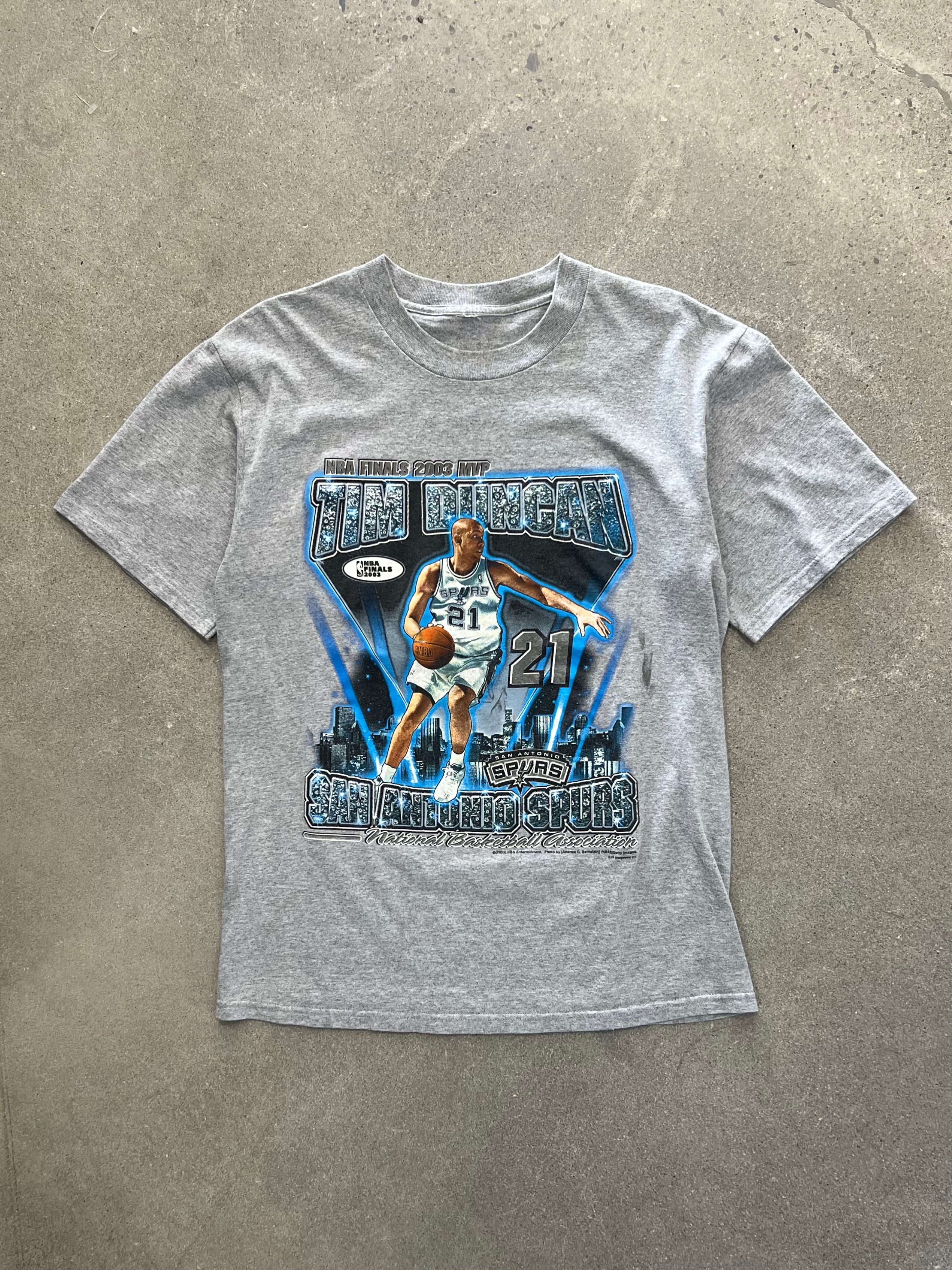 2003 San Antonio Spurs Tim Duncan NBA Finals MVP T-Shirt - L