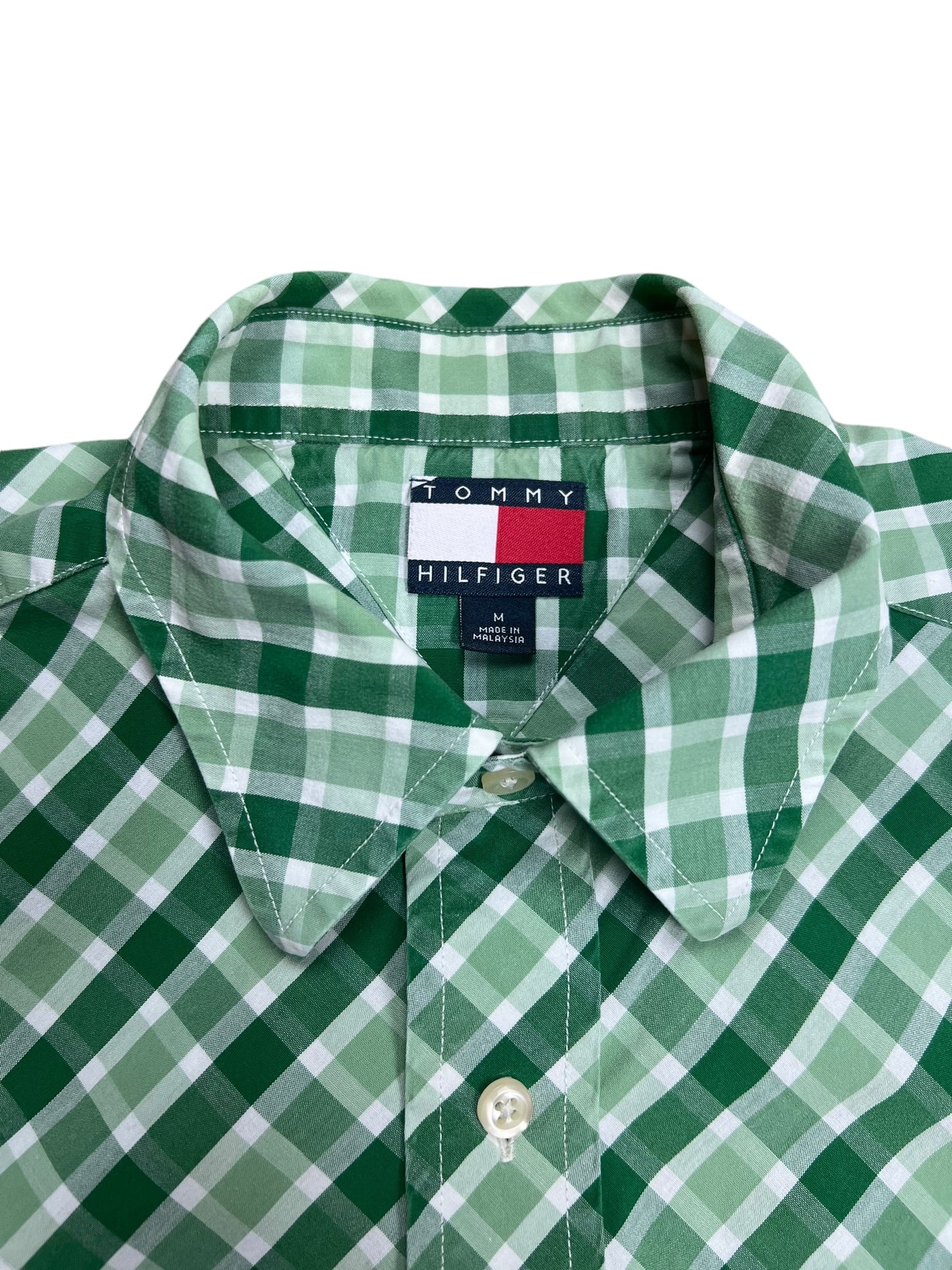 Tommy Hilfiger Boxy Green Checkered Button-up Shirt - L