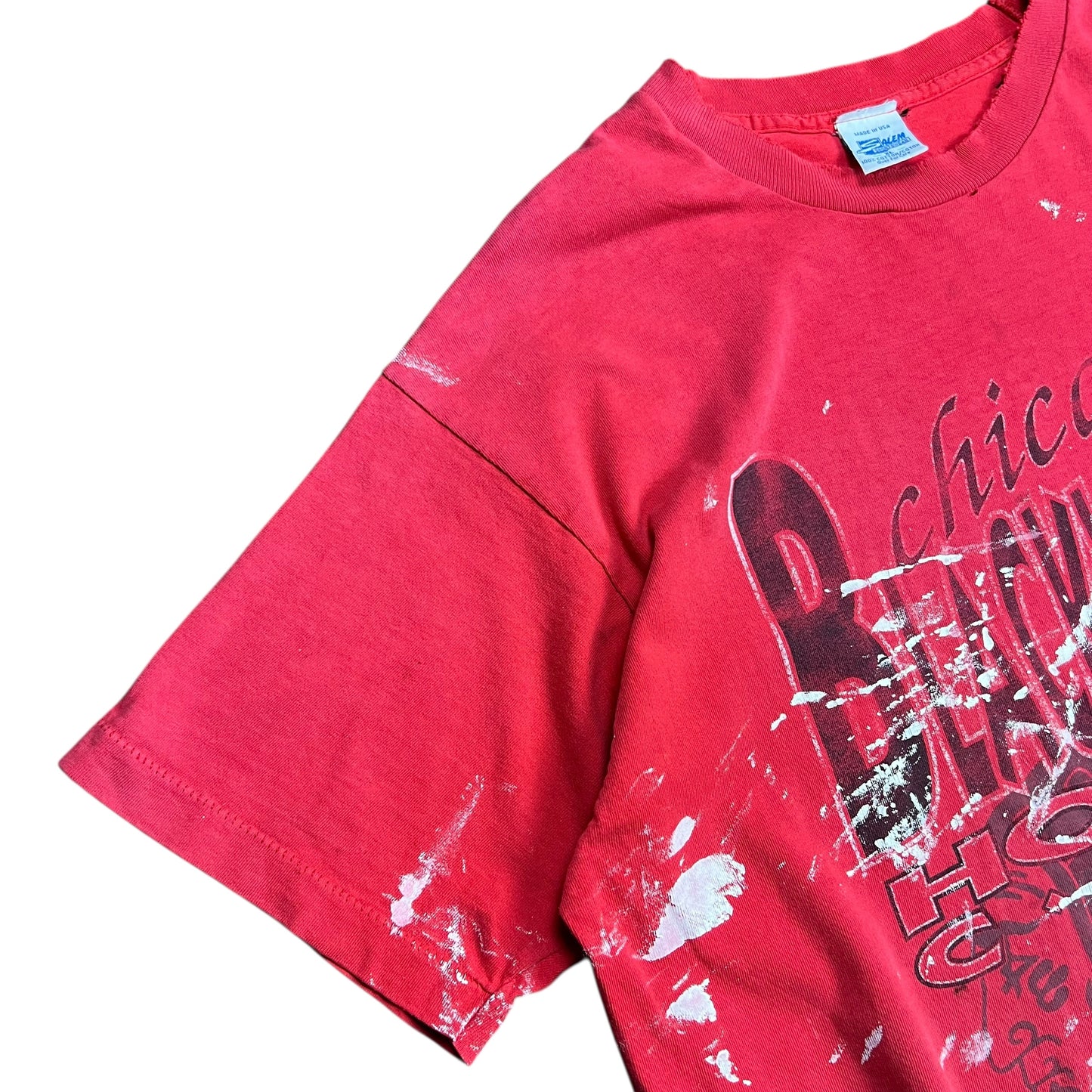 Salem Chicago Blackhawks Paint Splattered T-shirt - XL