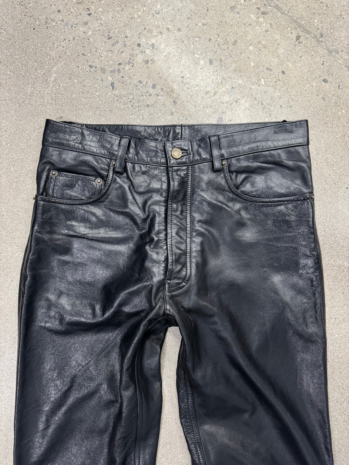 Genuine Leather Biker Pants - 32”