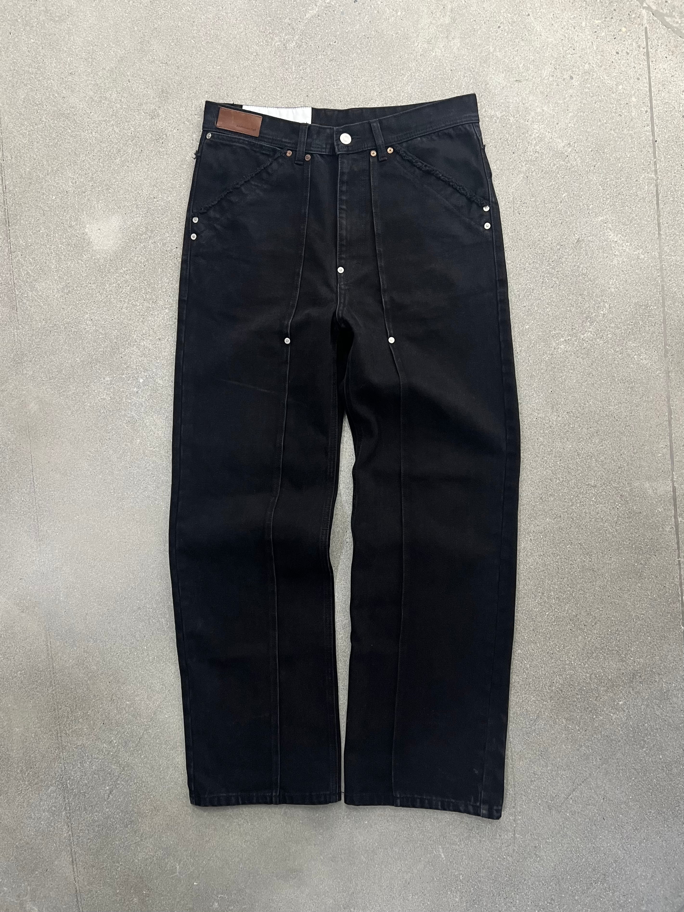 Anderson Bell Matt Raw-Cut Wide-Leg Jeans - 32”