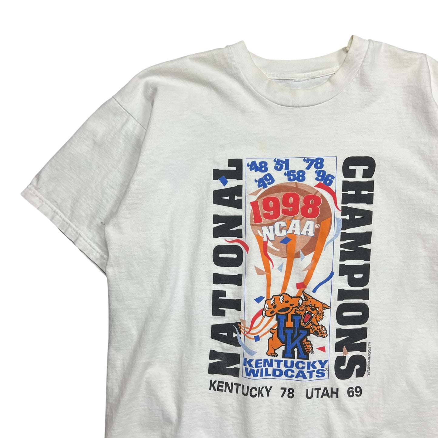 1998 Kentucky Wildcats NCAA National Champions T-shirt - L