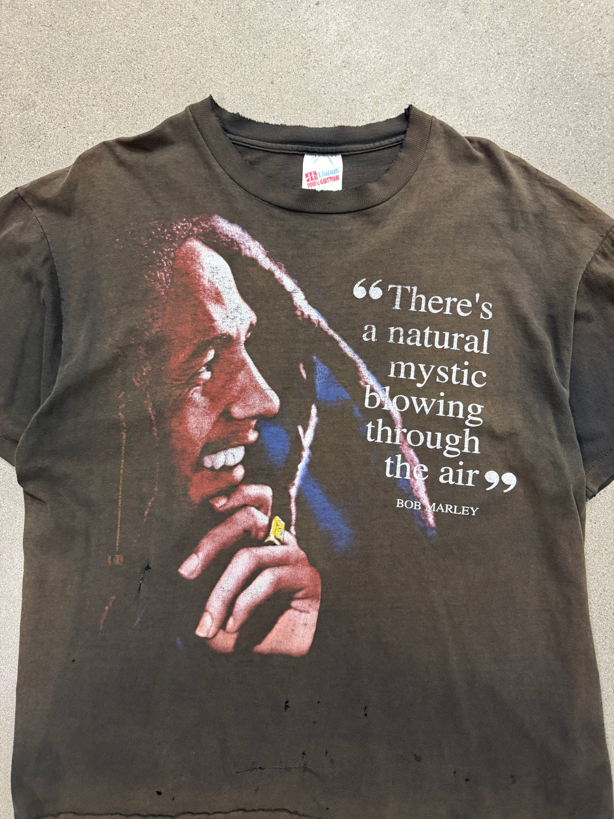 Faded 1995 Bob Marley Natural Mystic Quote T-Shirt - XL