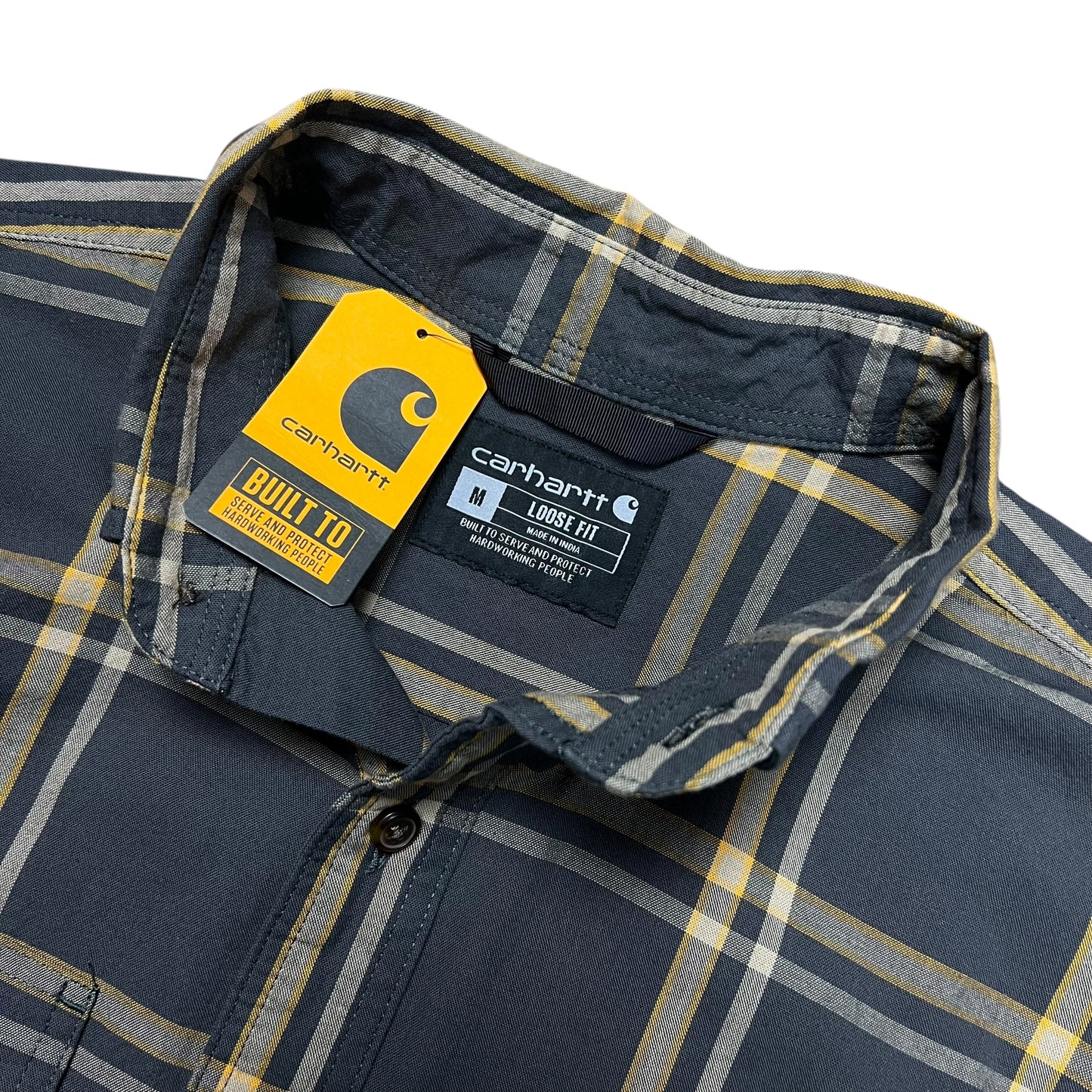 Carhartt Loose Fit Chambray Long-sleeve Plaid Shirt - XL