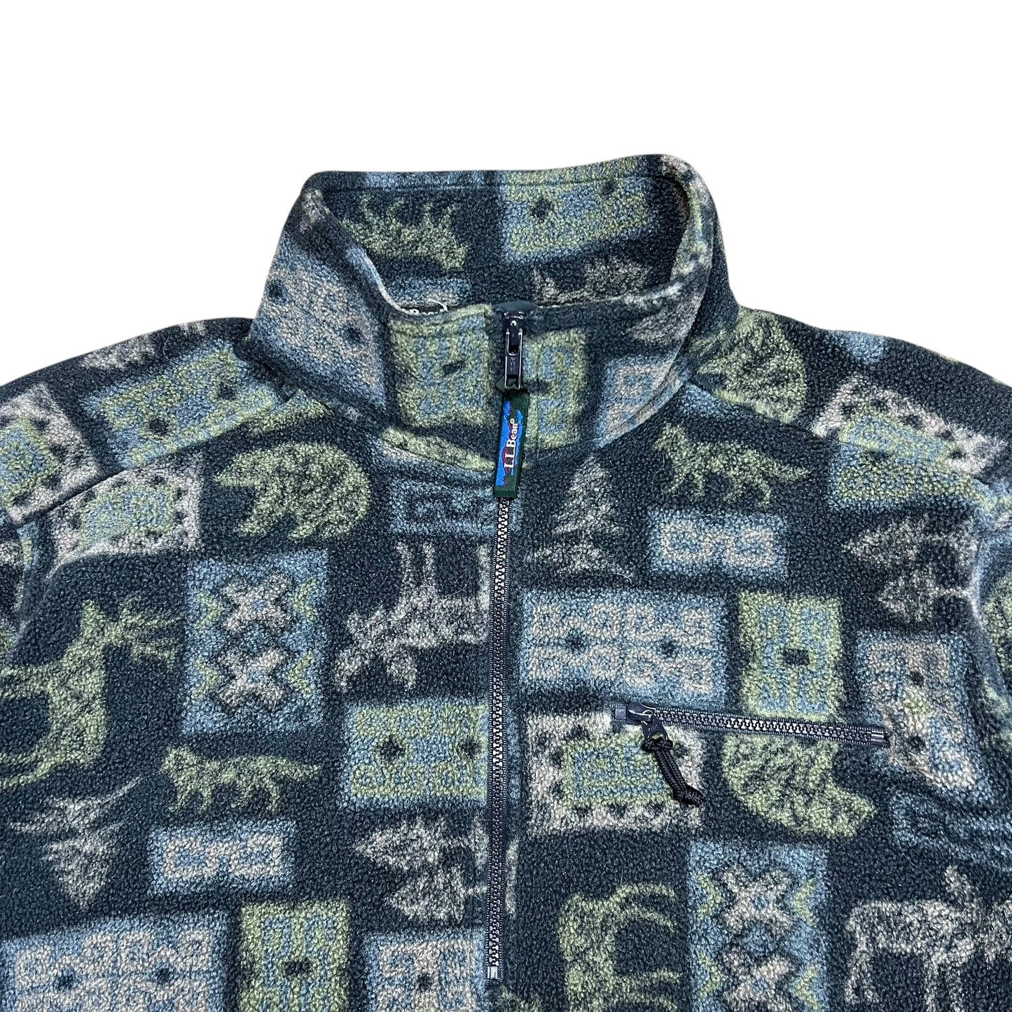 L.L. Bean All Over Print Nature Fleece Sweater - XL