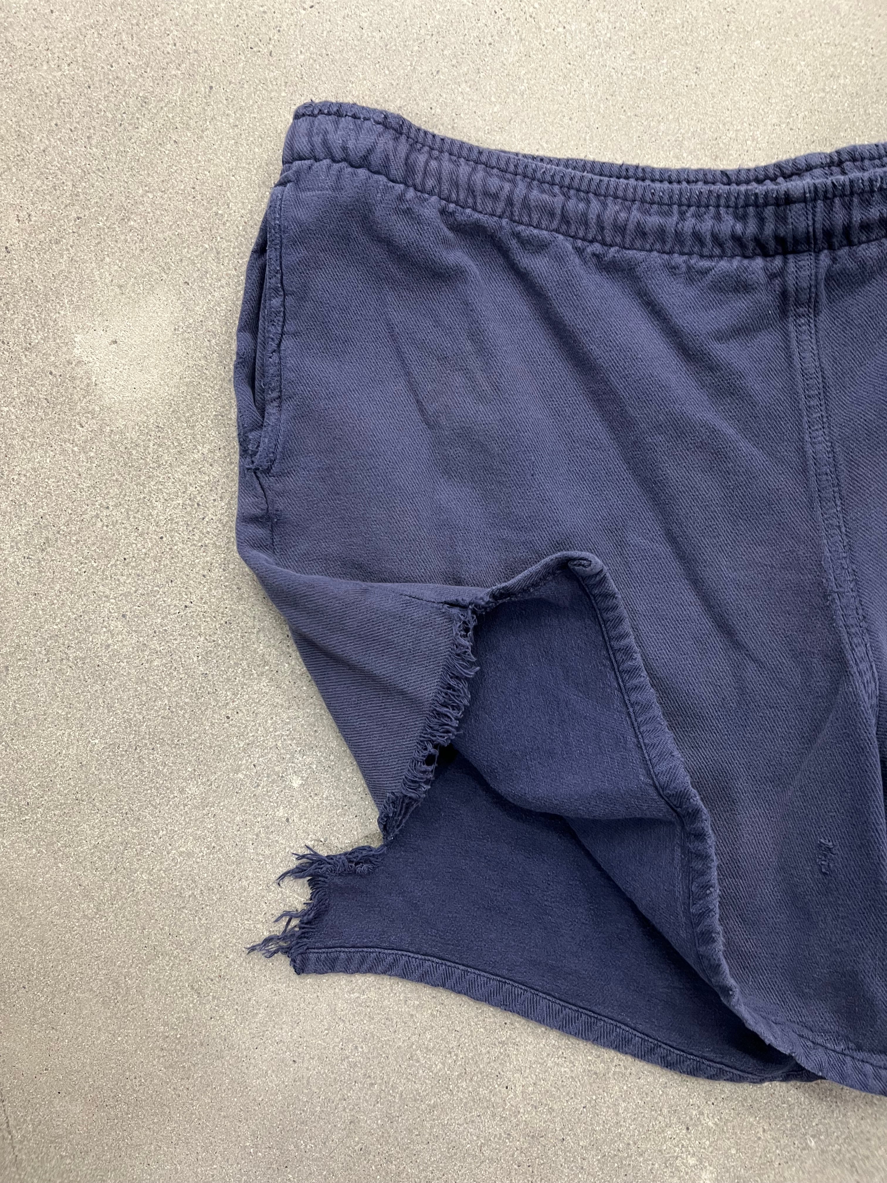 Distressed U.S. NAVY Sweat Shorts - L