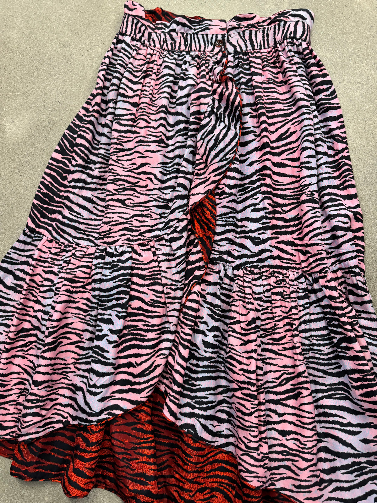 Kenzo x H&M Ruffled Reversible Zebra Print Skirt  - S