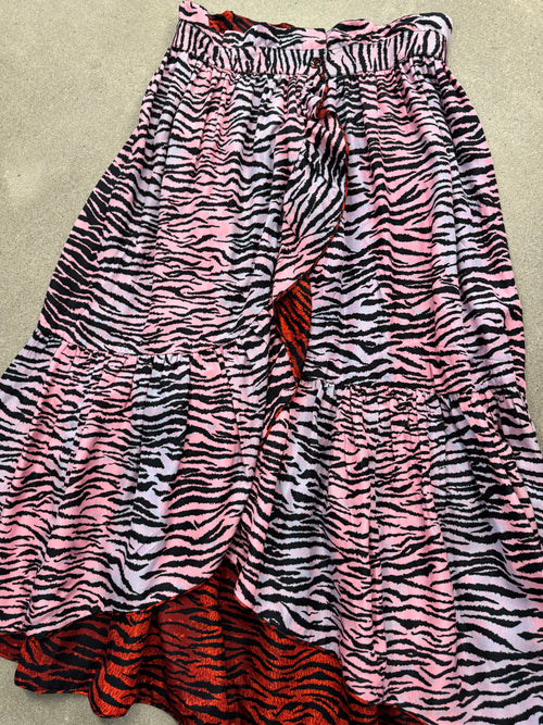 Kenzo x H&M Ruffled Reversible Zebra Print Skirt  - S