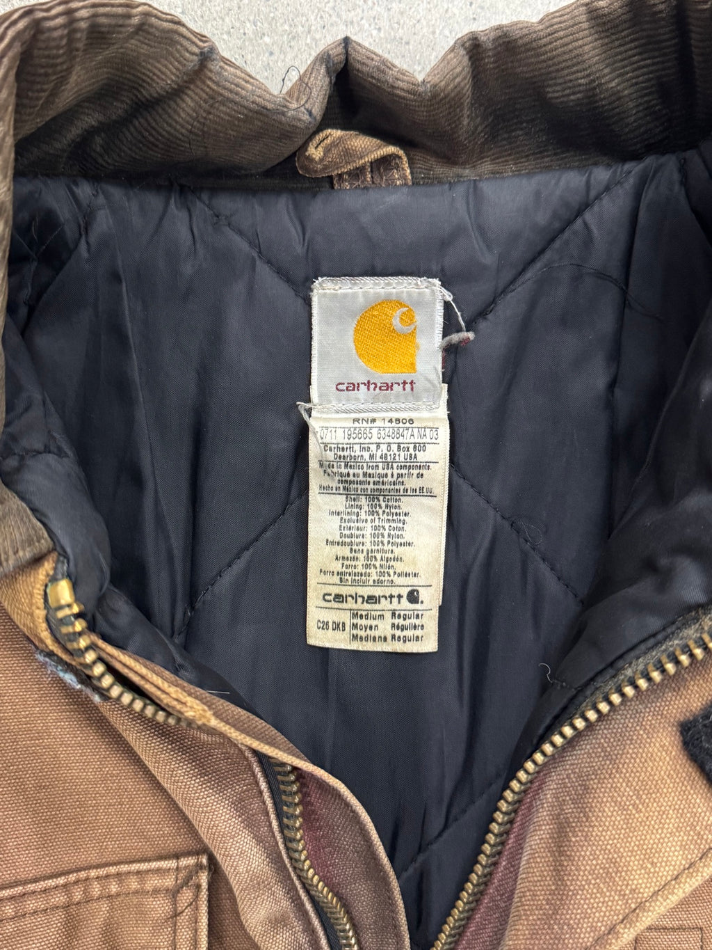 Faded & Distressed Carhartt Chore Work Jacket - L