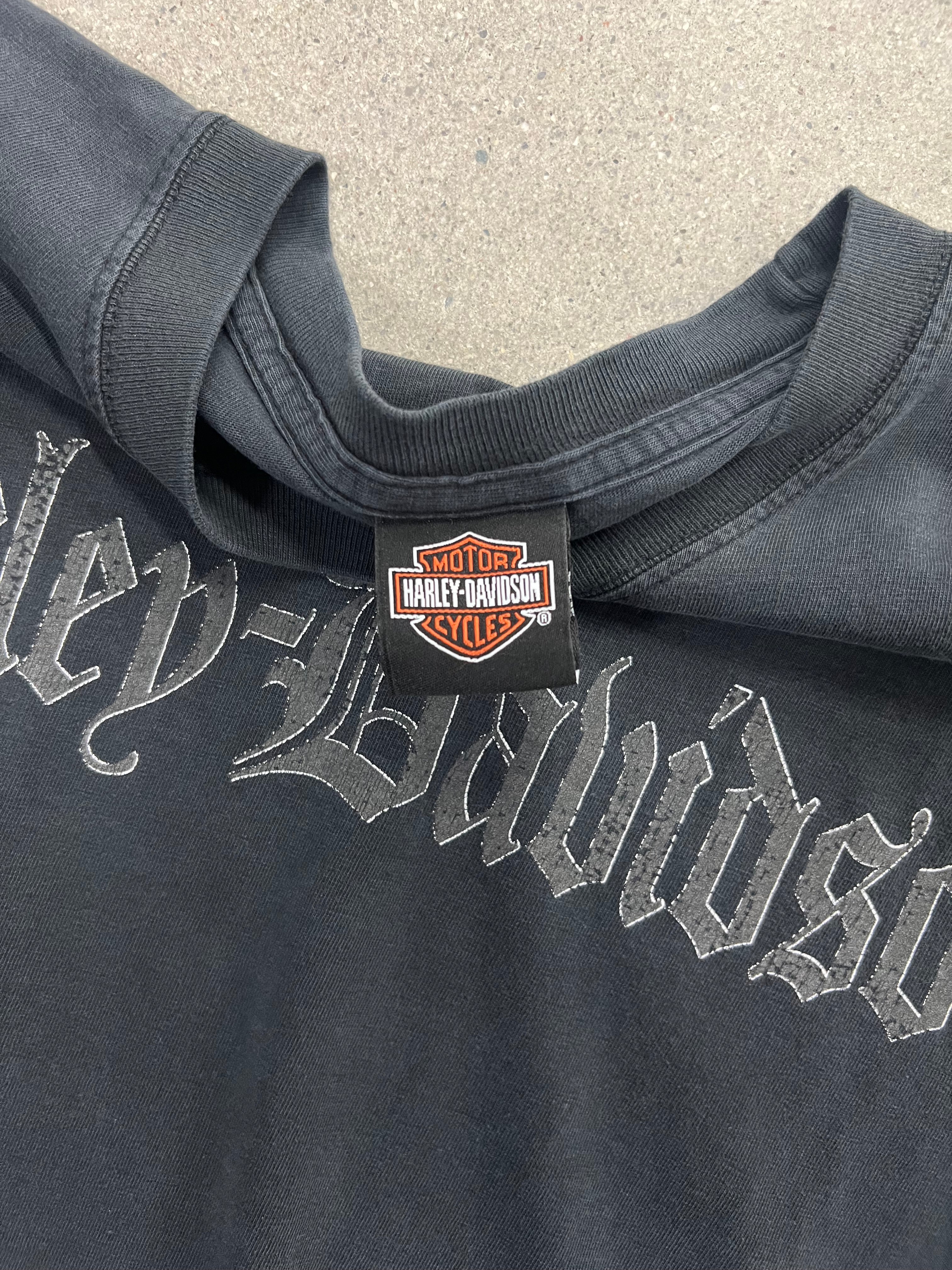Faded 2007 Harley-Davidson Chrome Flames Long Sleeve Shirt - M