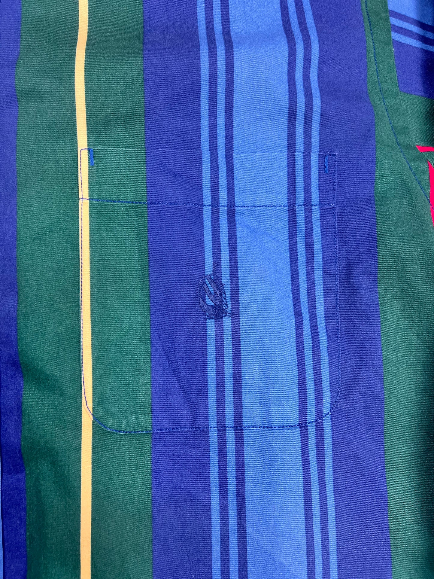 Nautica Blue & Green Striped Button-up Shirt - XL