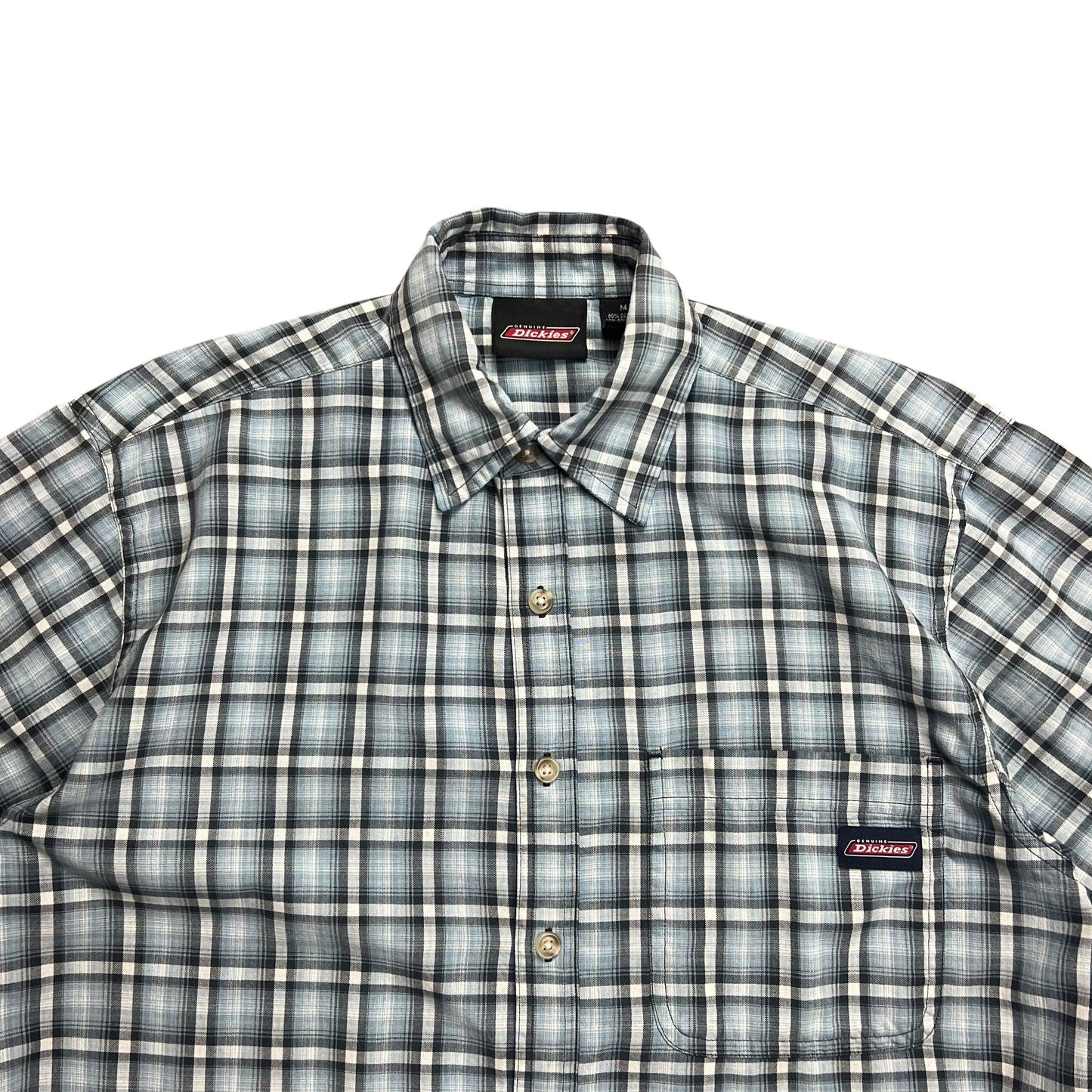 Dickies Blue Plaid Cropped Button-up Shirt - M