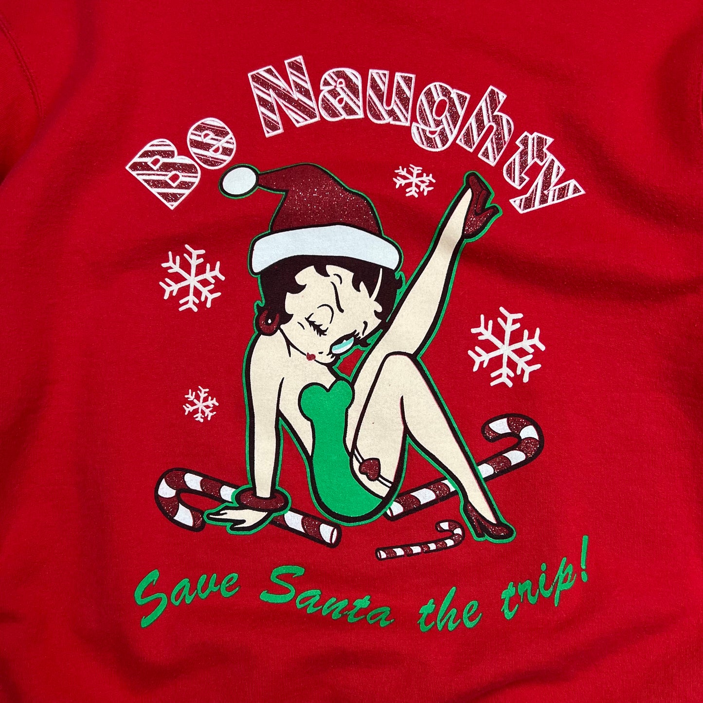 2004 Betty Boop Be Naughty Christmas Crewneck - L