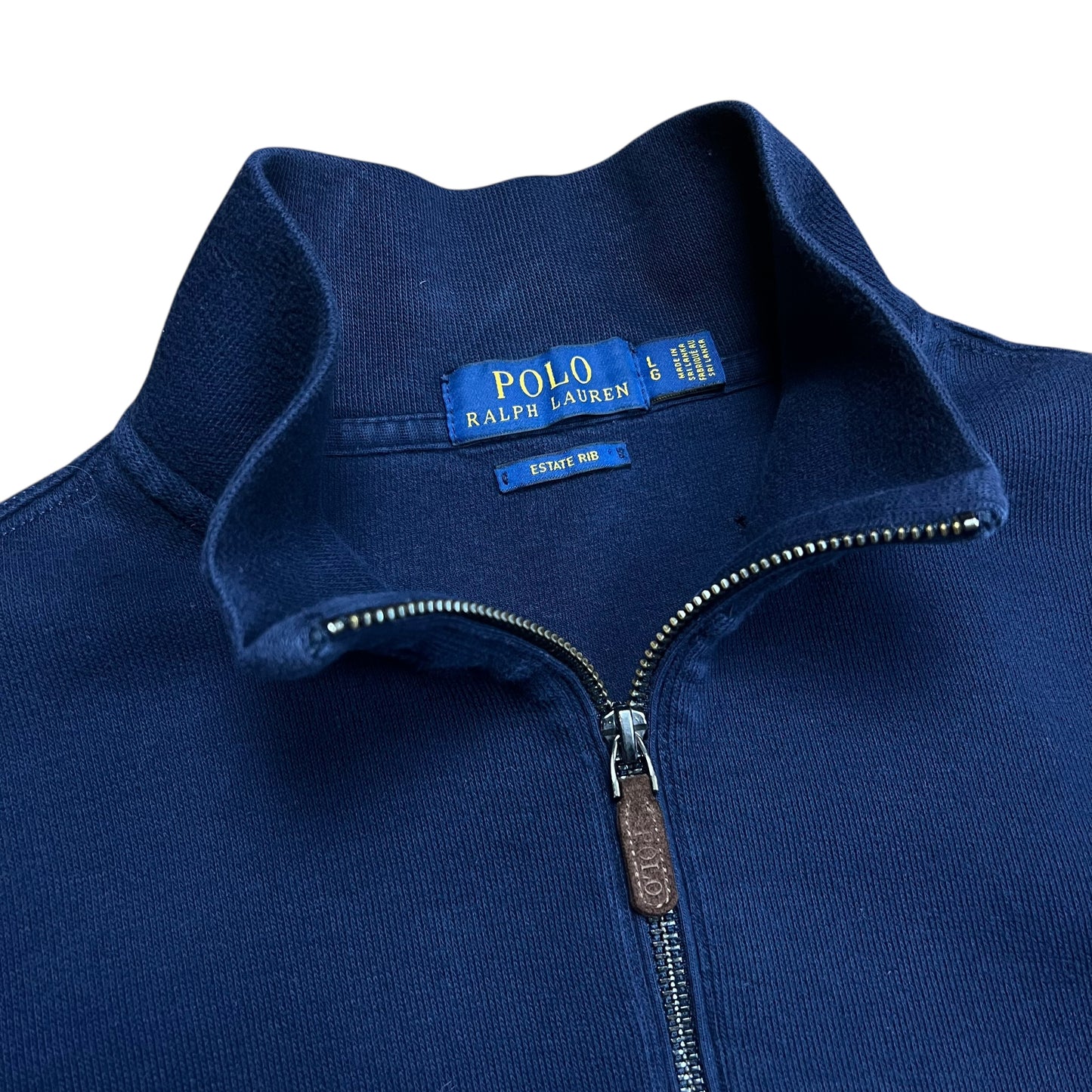 Polo Ralph Lauren Navy Estate Rib Zip-up Sweater - L