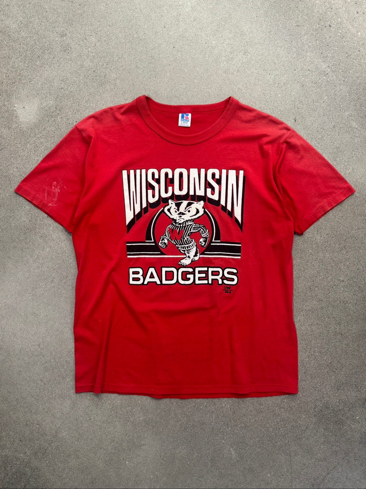 1988 Russell Athletic University Of Wisconsin Badgers T-Shirt - L