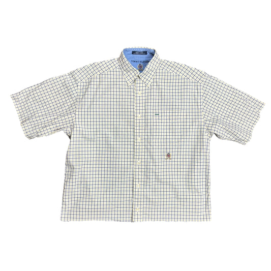 Tommy Hilfiger Boxy Yellow Checkered Polo Shirt - M