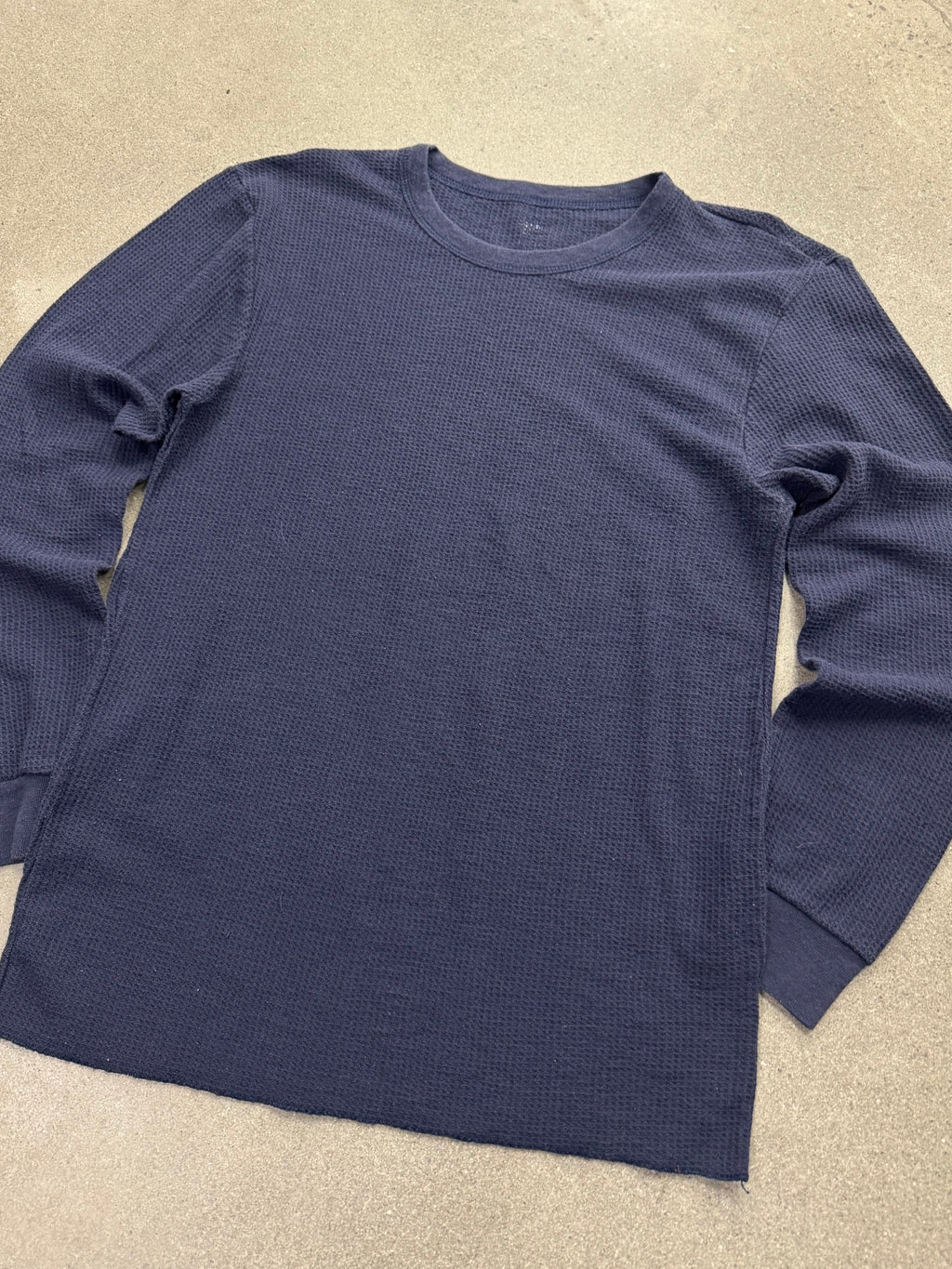 Blank Waffle-Knit Long Sleeve Thermal Shirt - L