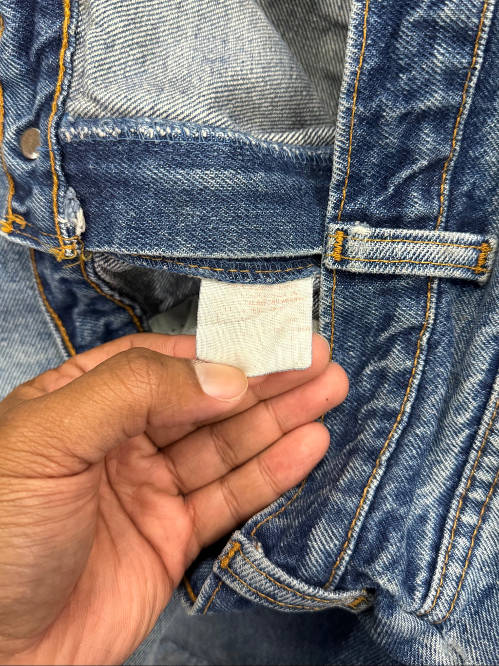 Faded & Distressed Levi's 619 Orange Tab Jeans - 37"