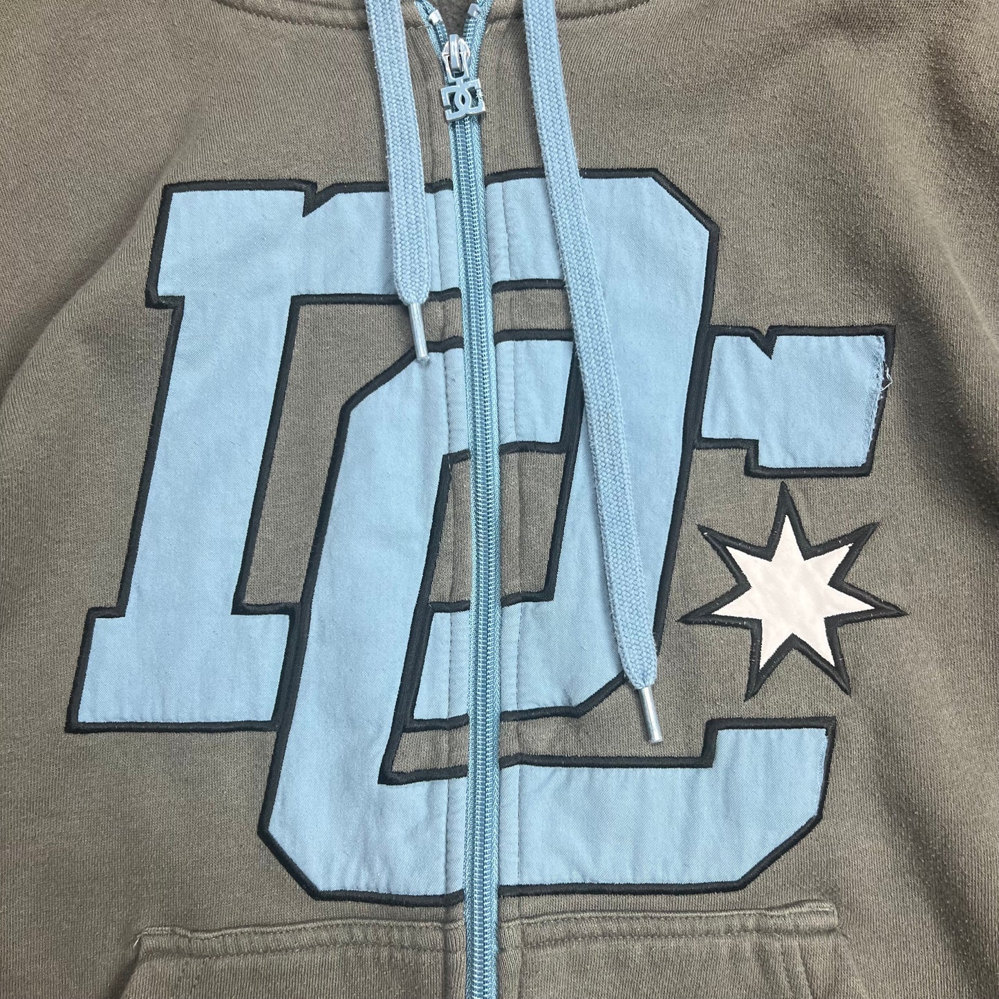 DC Shoe Co. Grey & Blue Full-Zip Hoodie - S