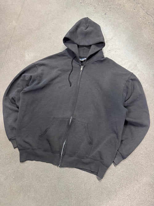 Faded Lee Blank Full-Zip Hoodie - L