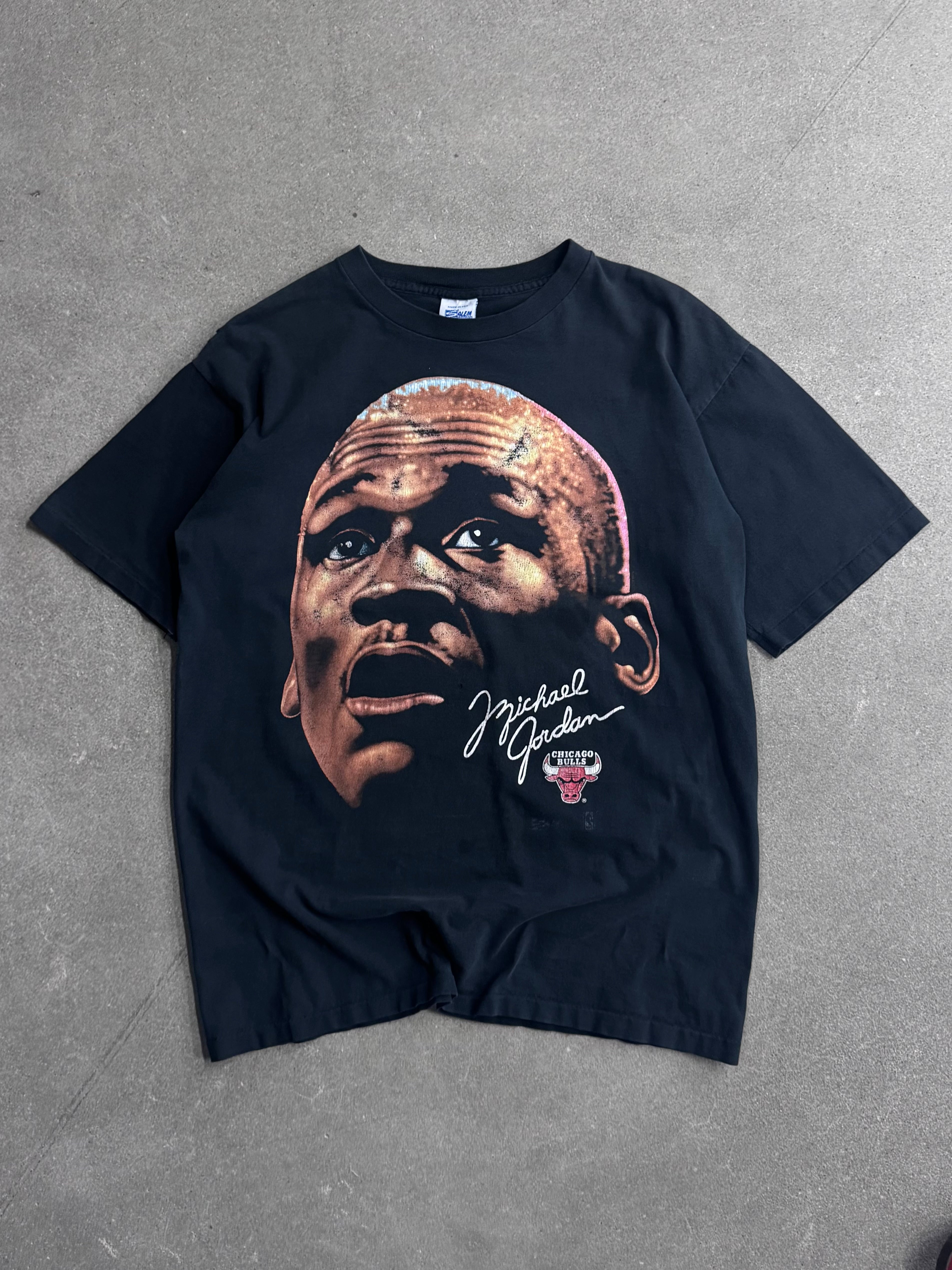 1991 Salem Sportswear Michael Jordan Chicago Bulls Big Face NBA T-Shirt - L