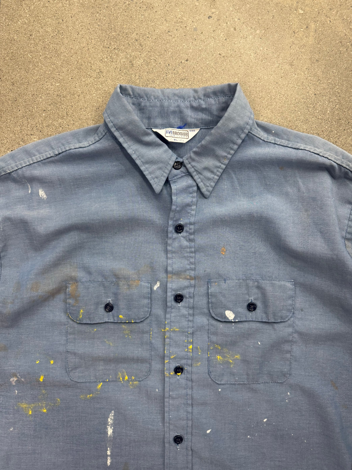 Five Brother Paint Splatter Chambray Work Shirt - XL