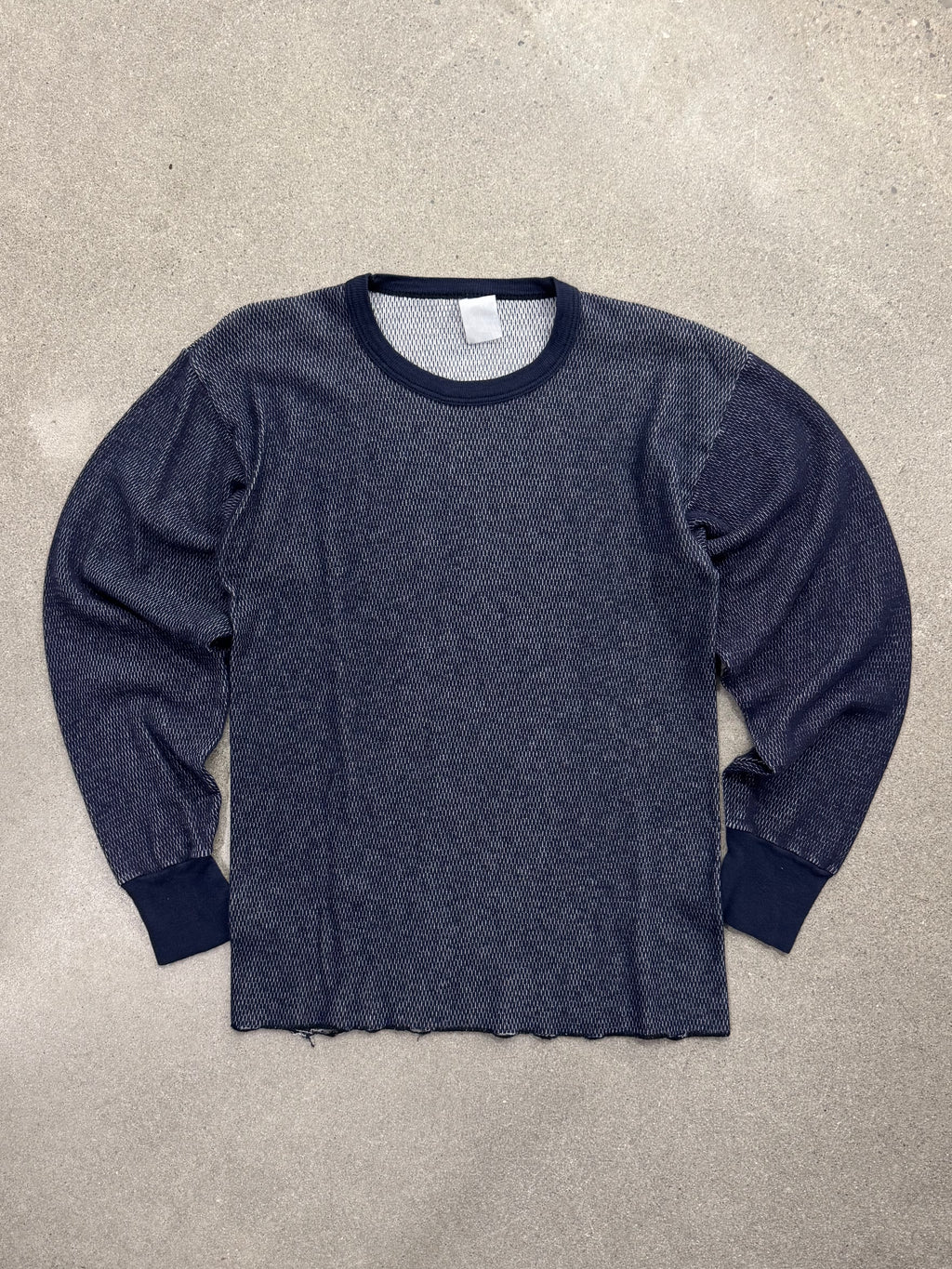 Blank Waffle-Knit Long Sleeve Thermal Shirt - M