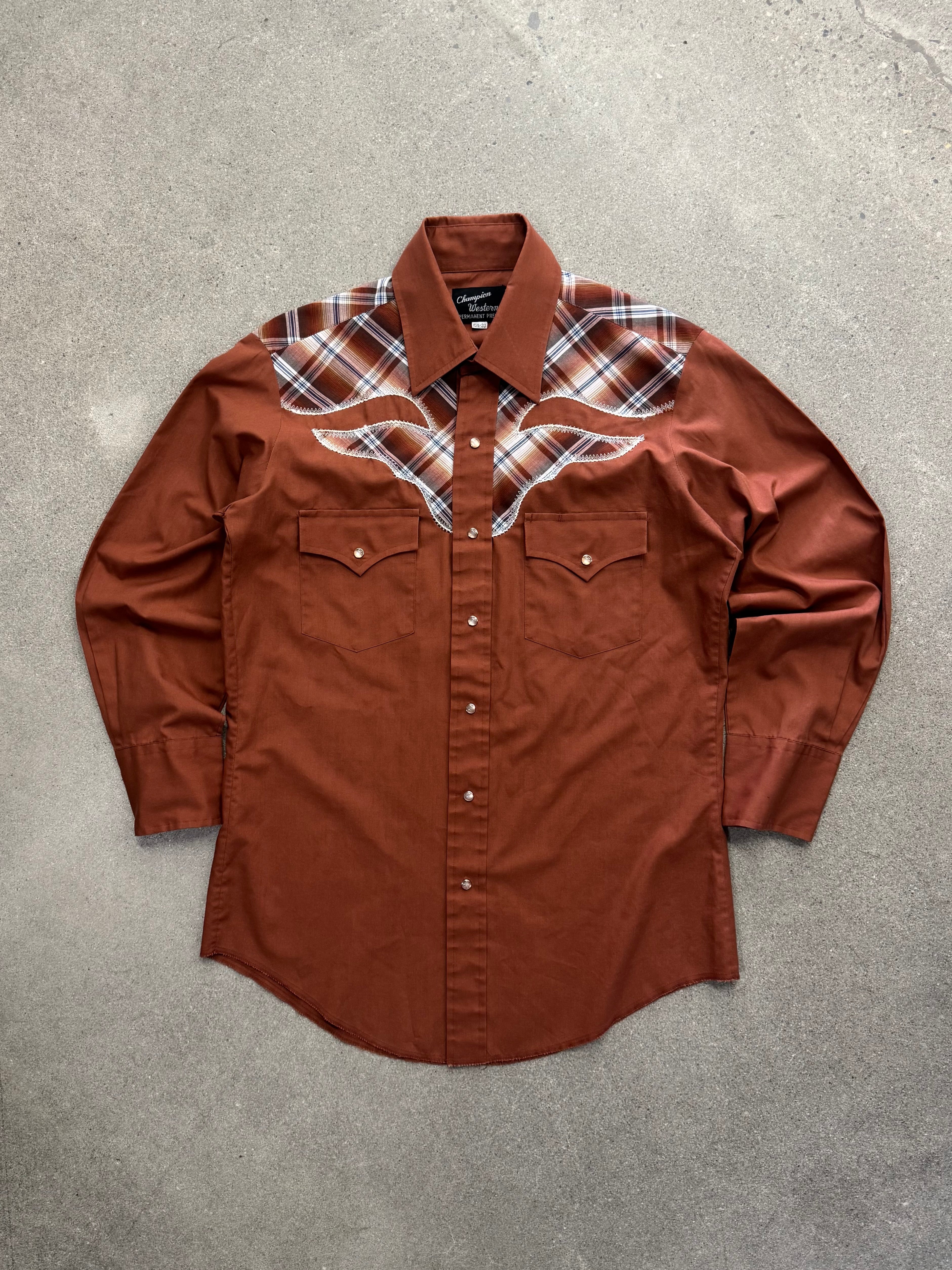 Champion Western Pearl Snap Button-Up Cowboy Shirt - L