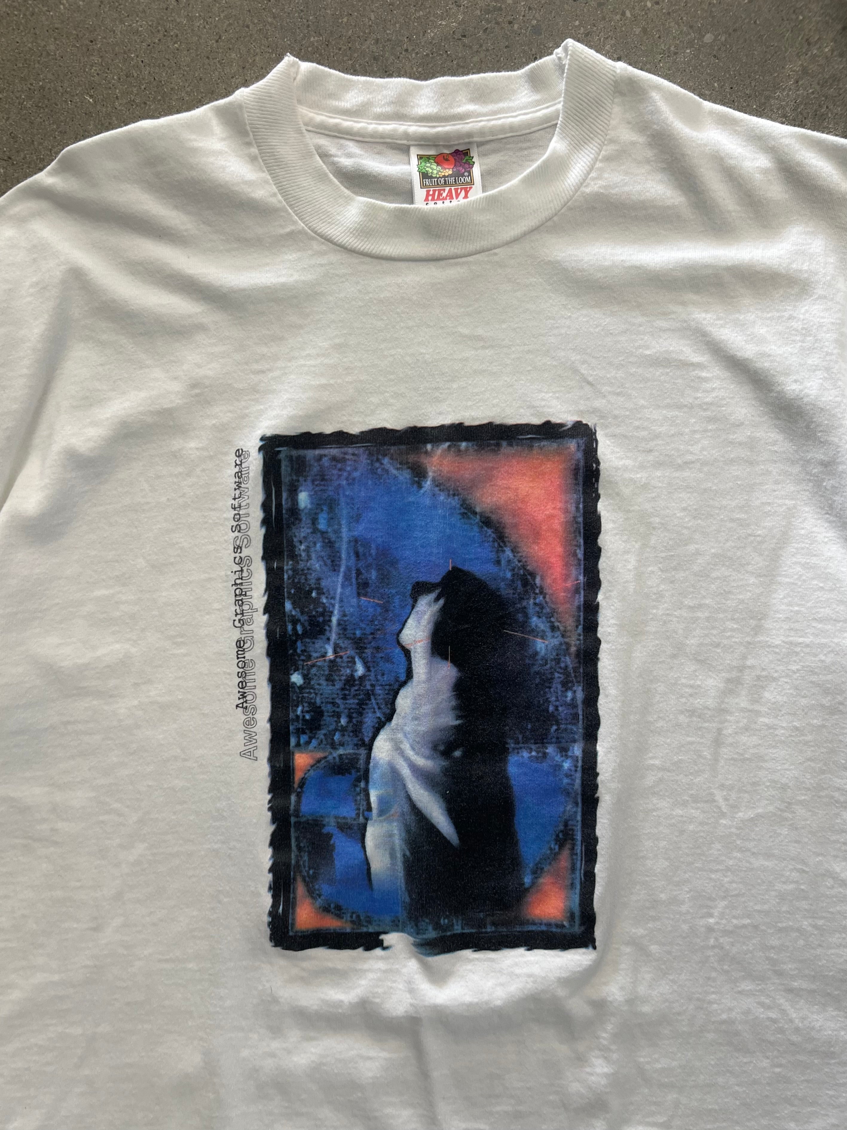 1996 Apple Corel Draw 8 MacOS Draw Different CD Promo T-Shirt - XL