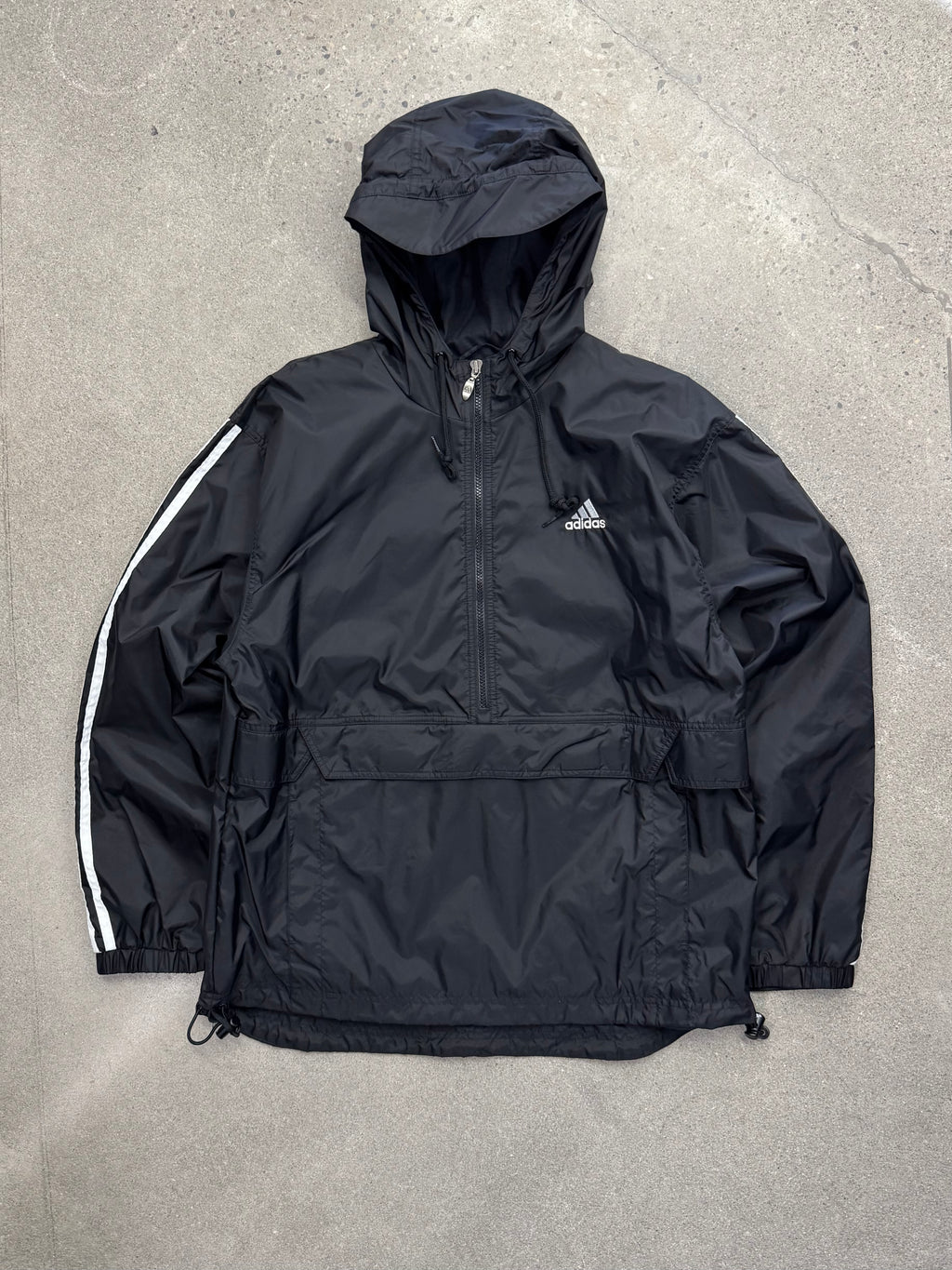 Adidas Quarter Zip Anorak Windbreaker Track Jacket - L