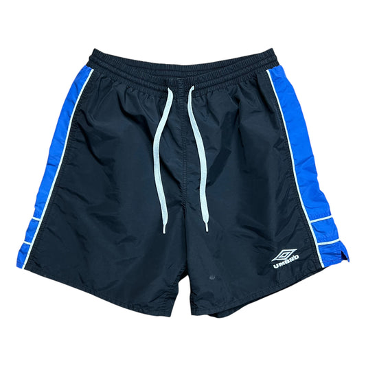 Umbro Black & Blue Nylon Shorts - M