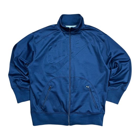Nike Navy Embossed Logo Zip-up Sweater - XL