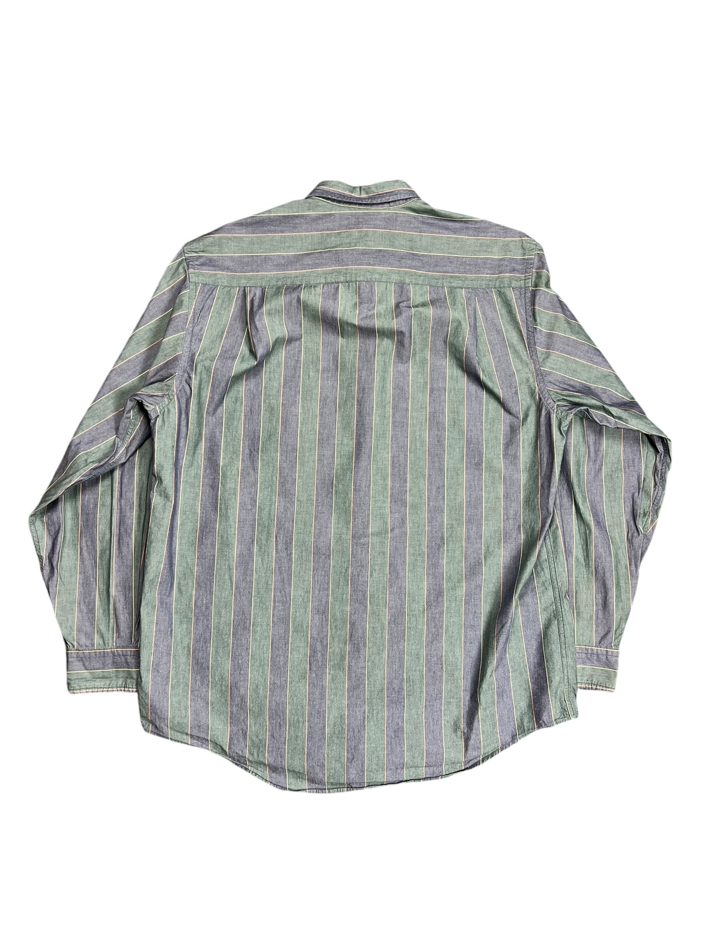 Nautica Faded Green & Purple Button-up Shirt - L