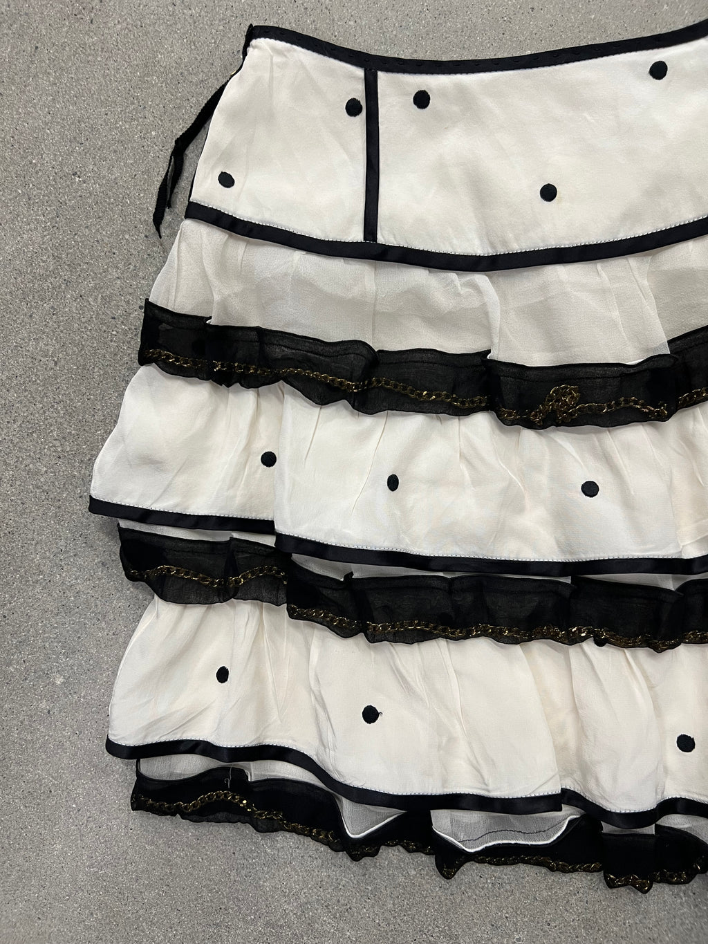 Marc Jacobs Silk Polkadot Ruffle Skirt - 0