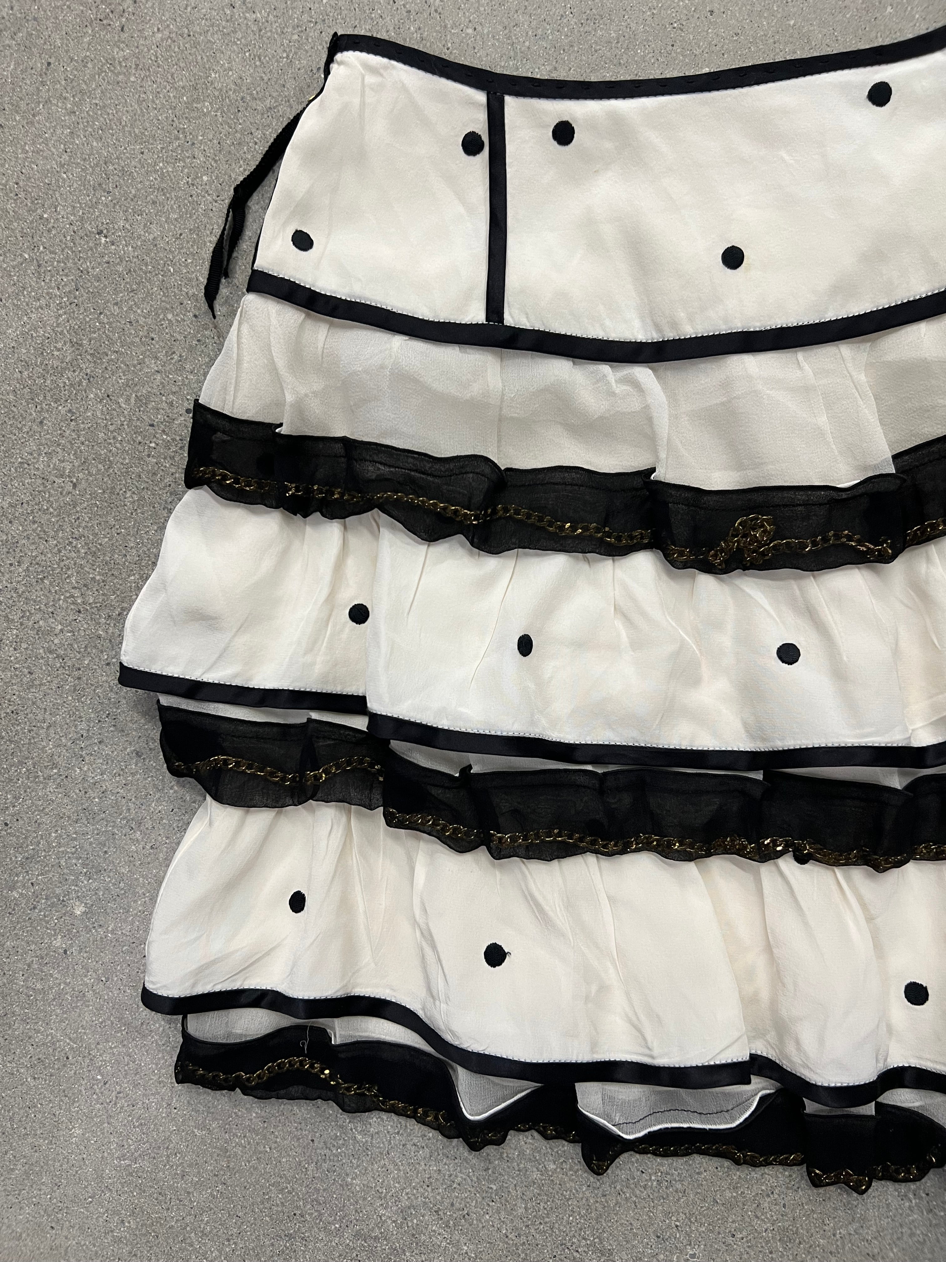 Marc Jacobs Silk Polkadot Ruffle Skirt - 0