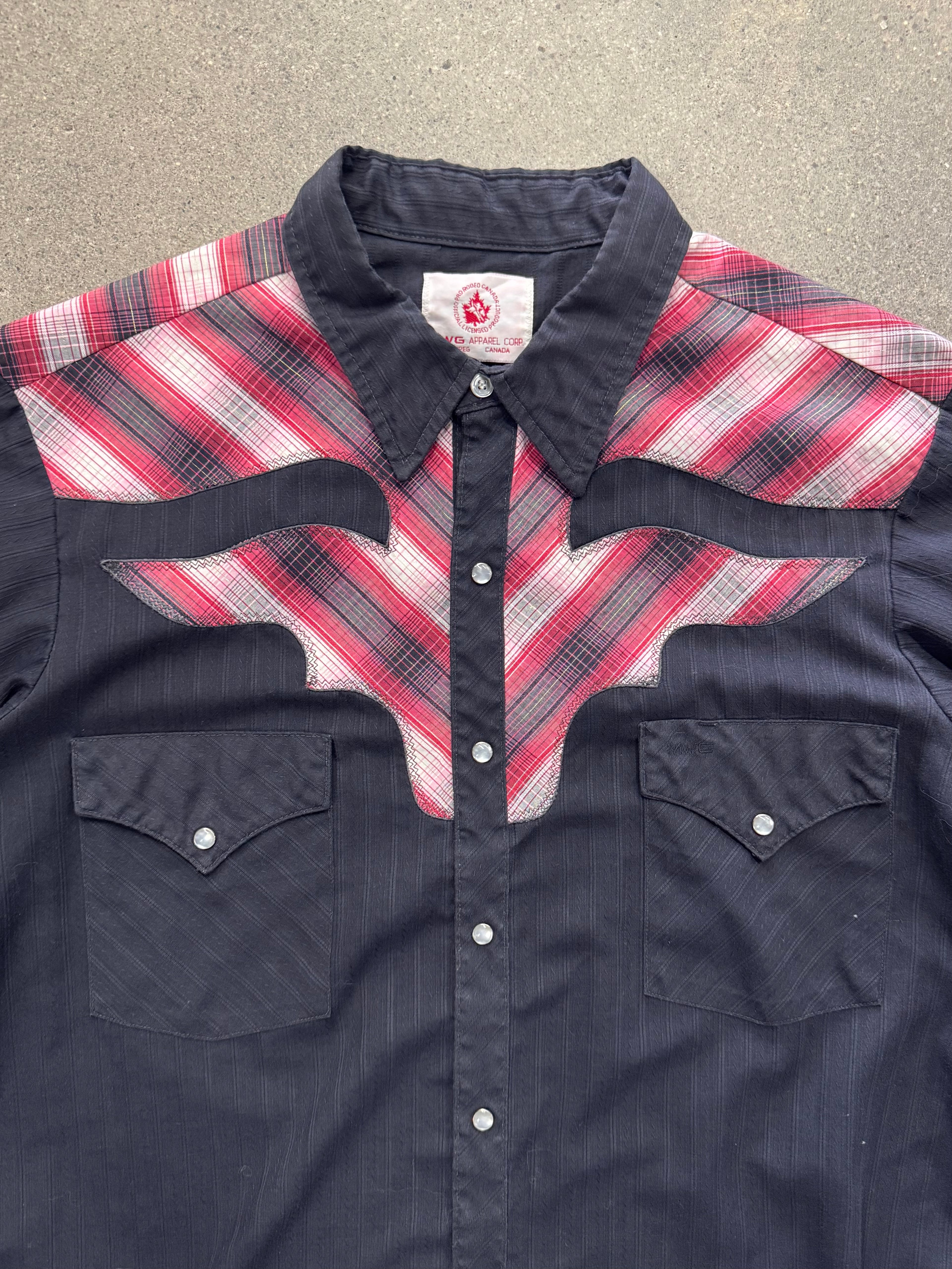 MWG Western Pearl Snap Button-Up Cowboy Shirt - L