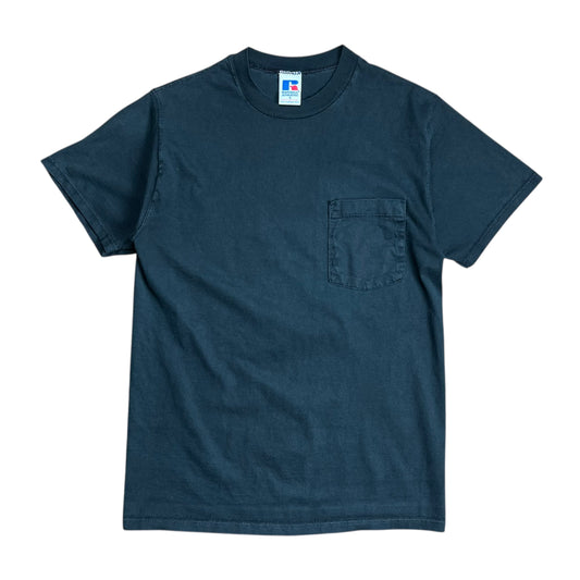 Russell Blank Black Pocket T-shirt - S