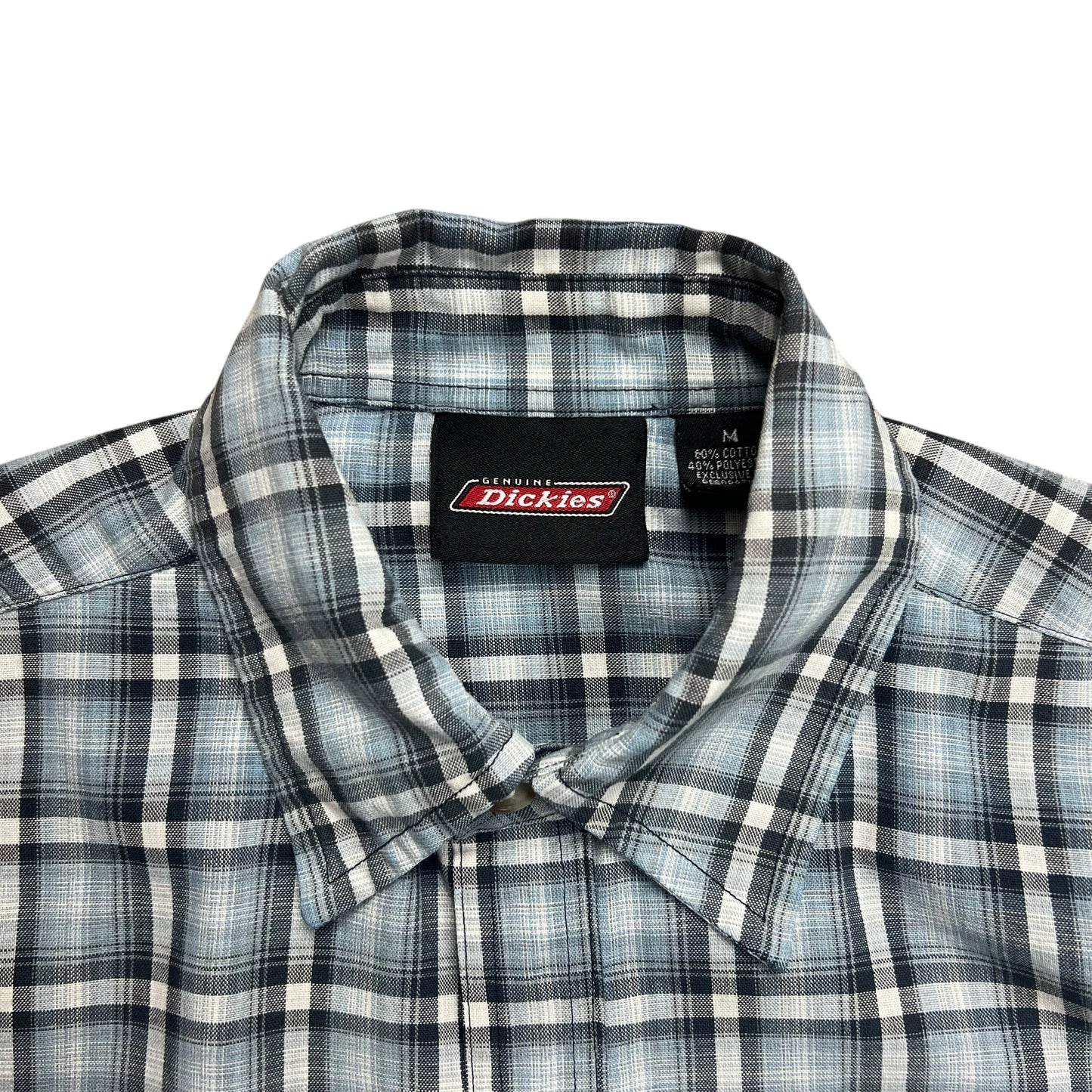 Dickies Blue Plaid Cropped Button-up Shirt - M