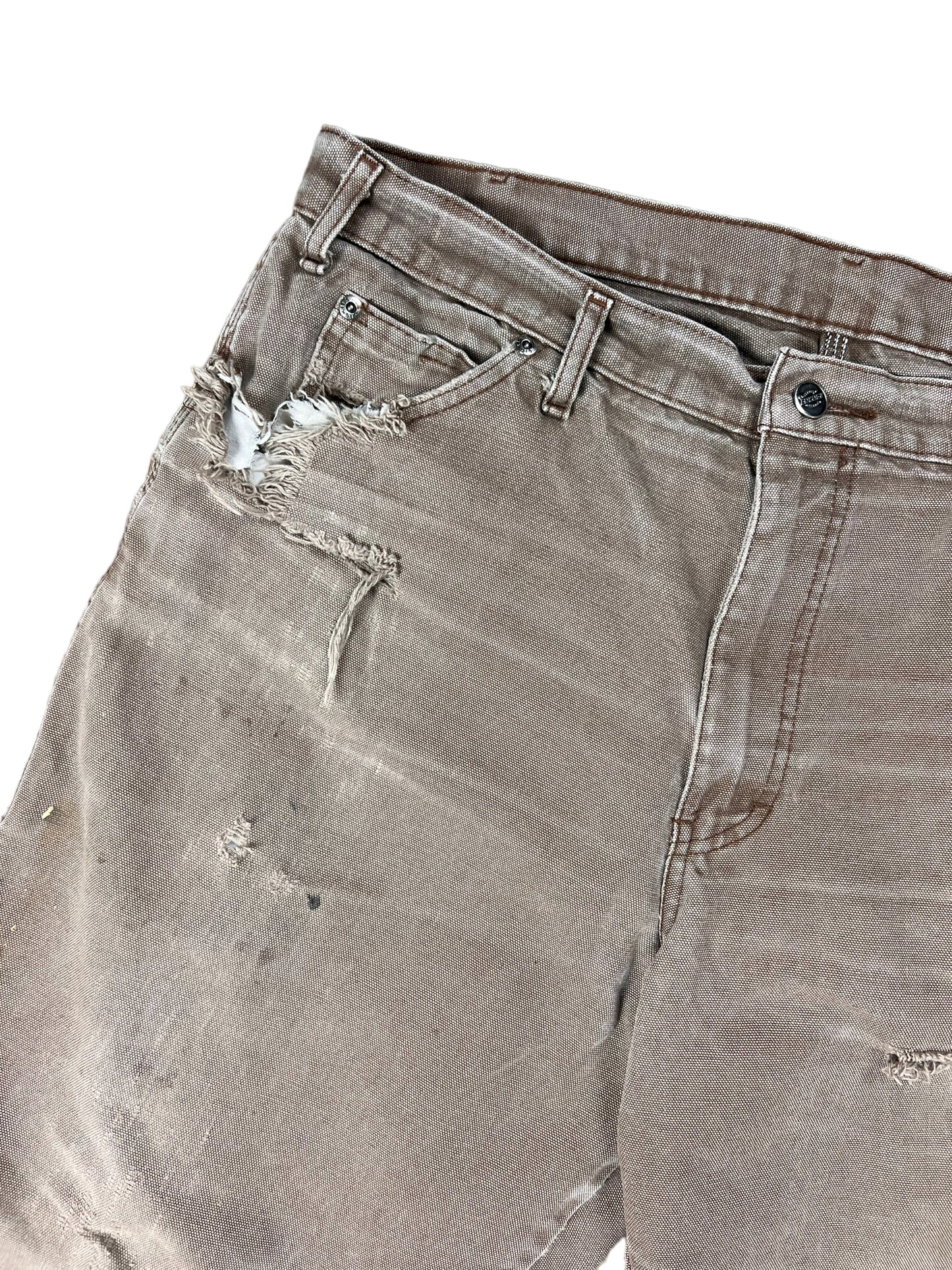 Dickies Faded & Distressed Brown Carpenter Pants - 34"