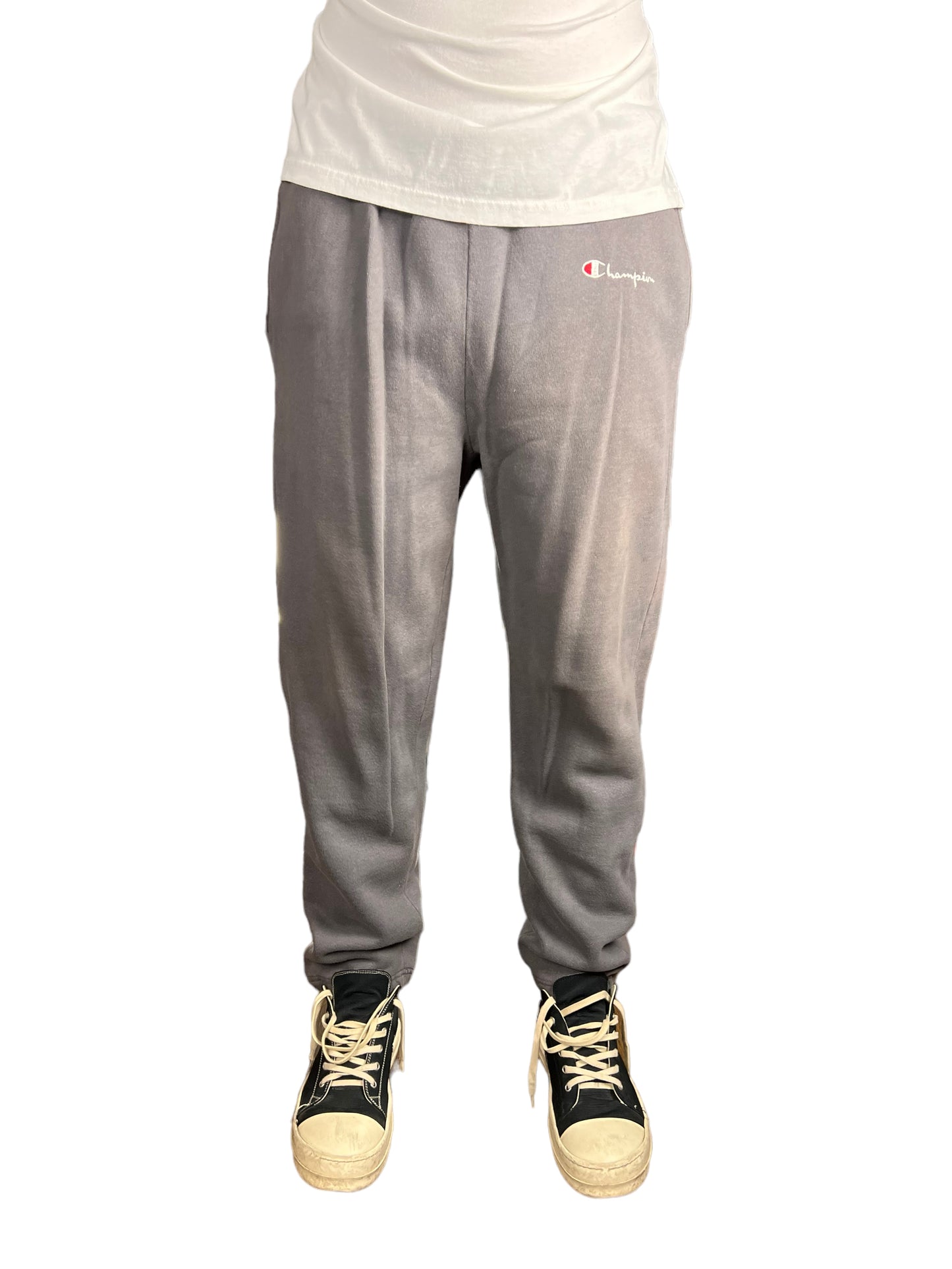 Faded Grey Champion Sweatpants - L