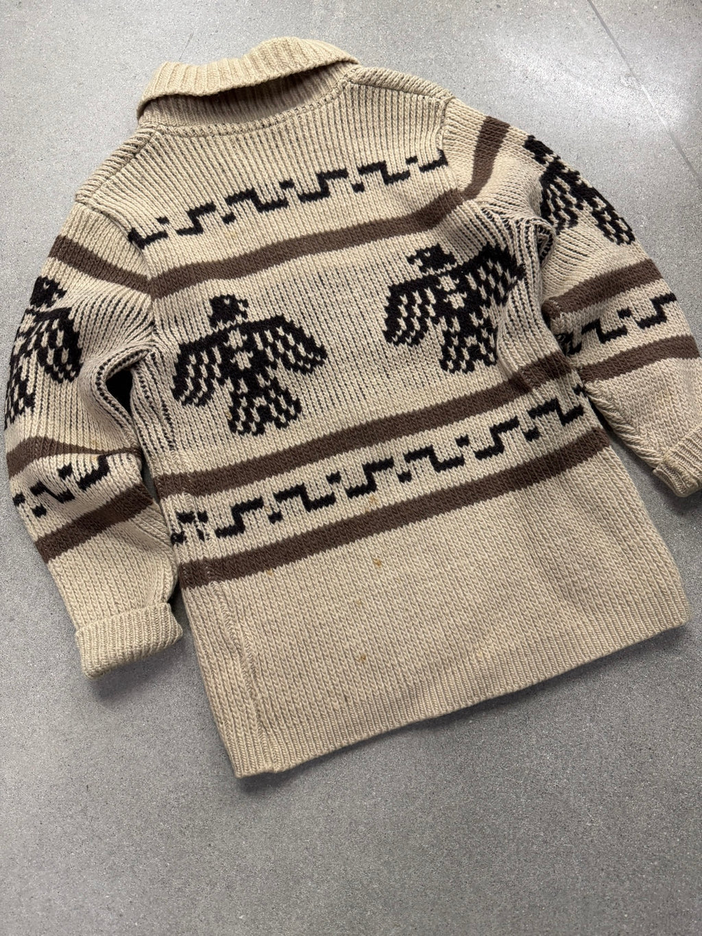 Winona Knits Thunderbird Cowichan Cardigan Sweater - L