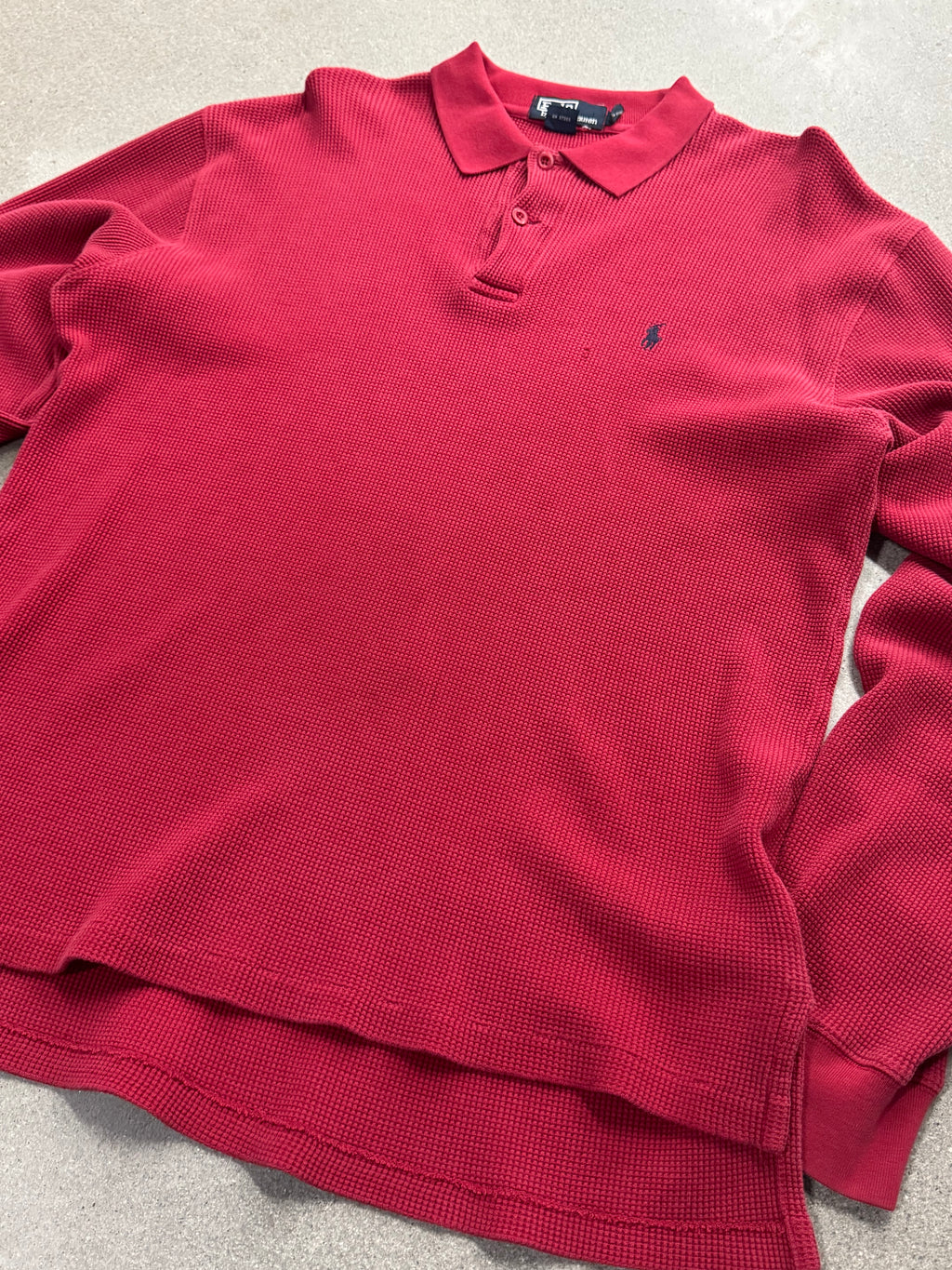 Polo By Ralph Lauren Waffle-Knit Polo Shirt - L