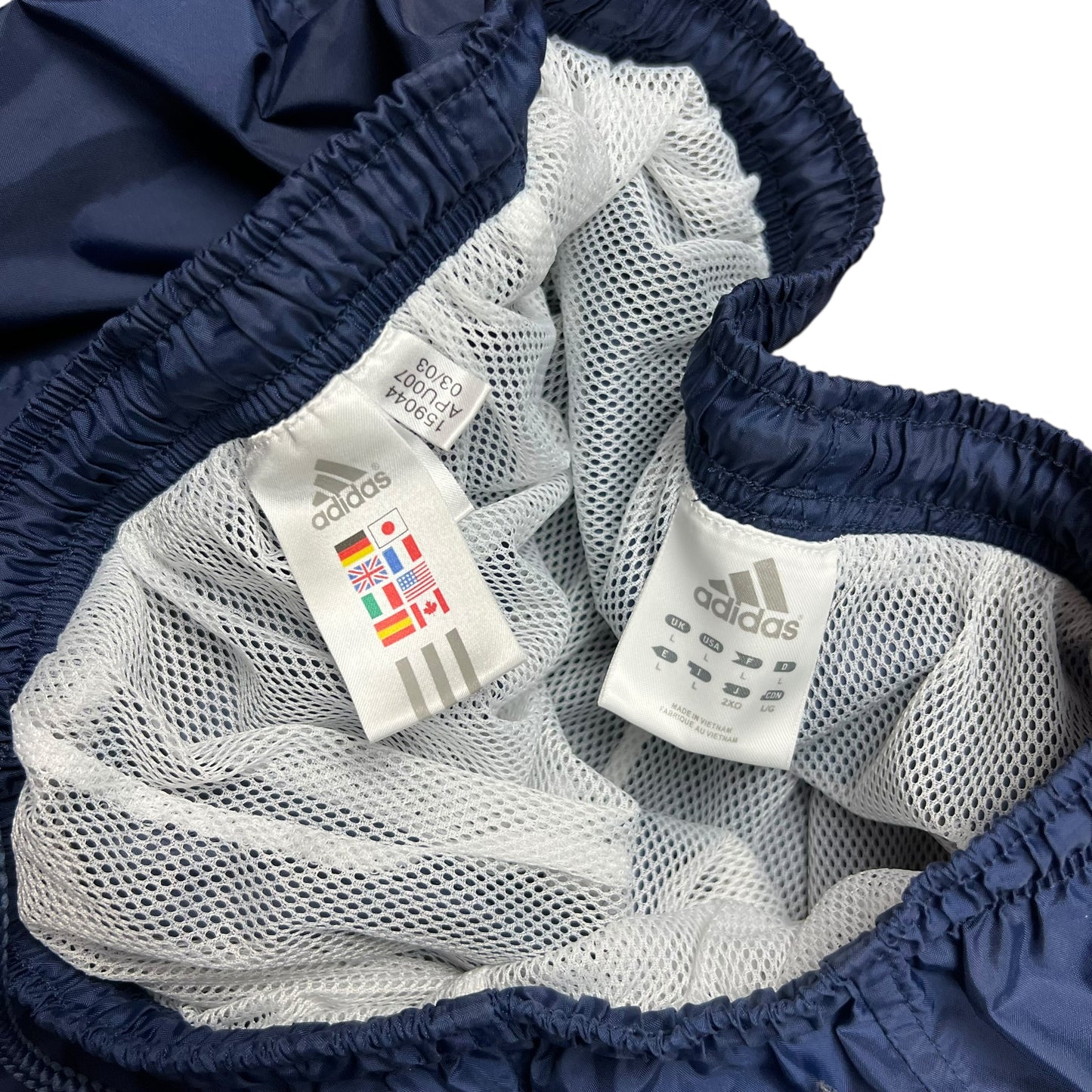 Adidas Navy Mesh Lined Track Pants - XL