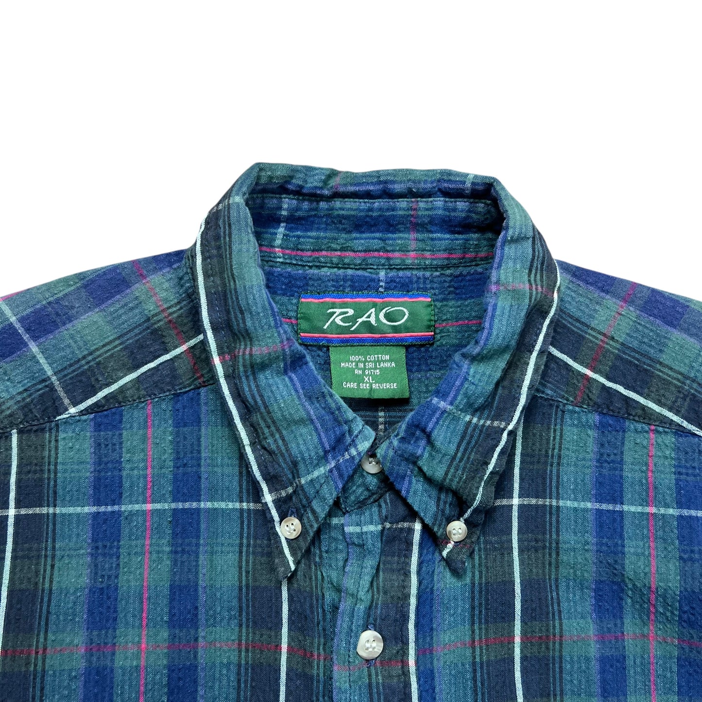 RAO Plaid Cropped Button-up Shirt - L