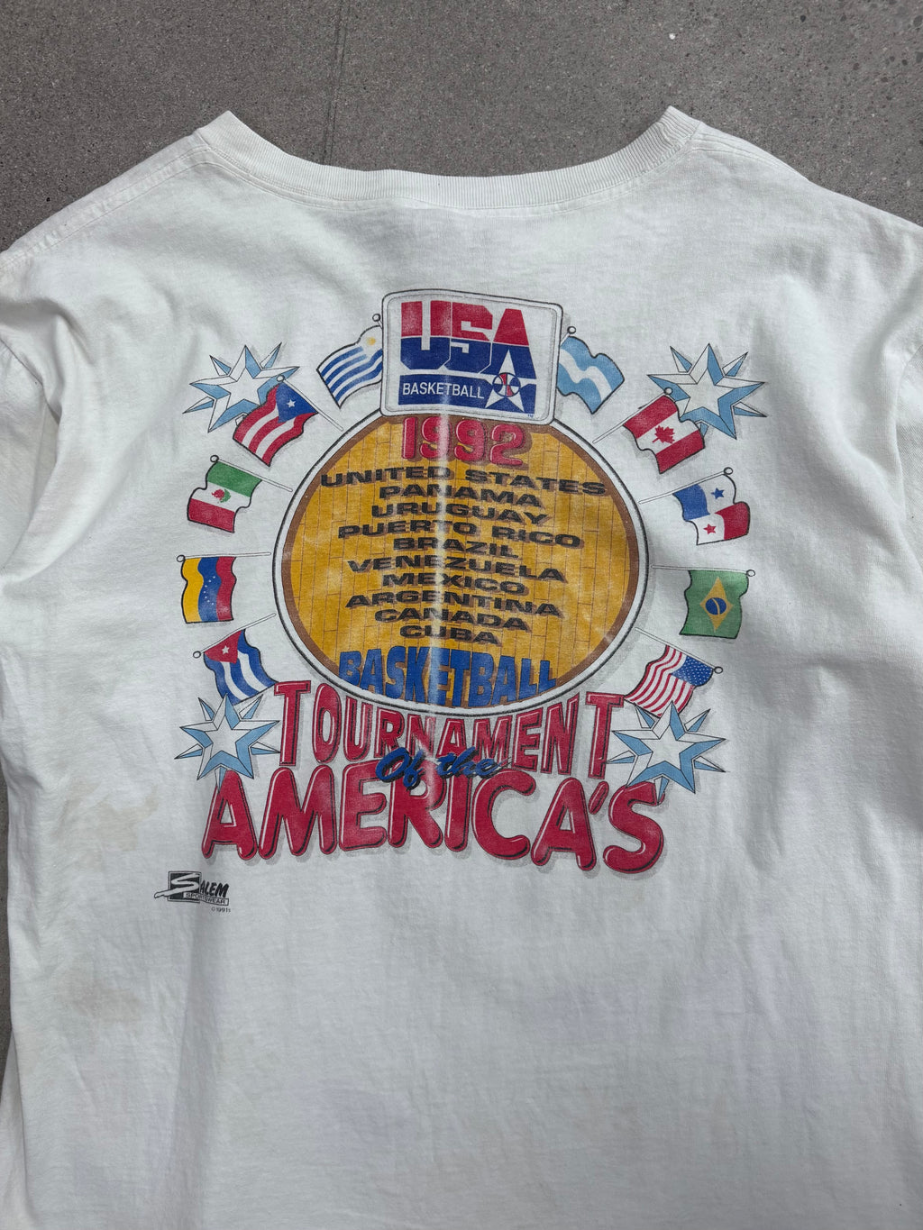 1991 Salem Sportswear USA Basketball Dream Team T-Shirt – XL