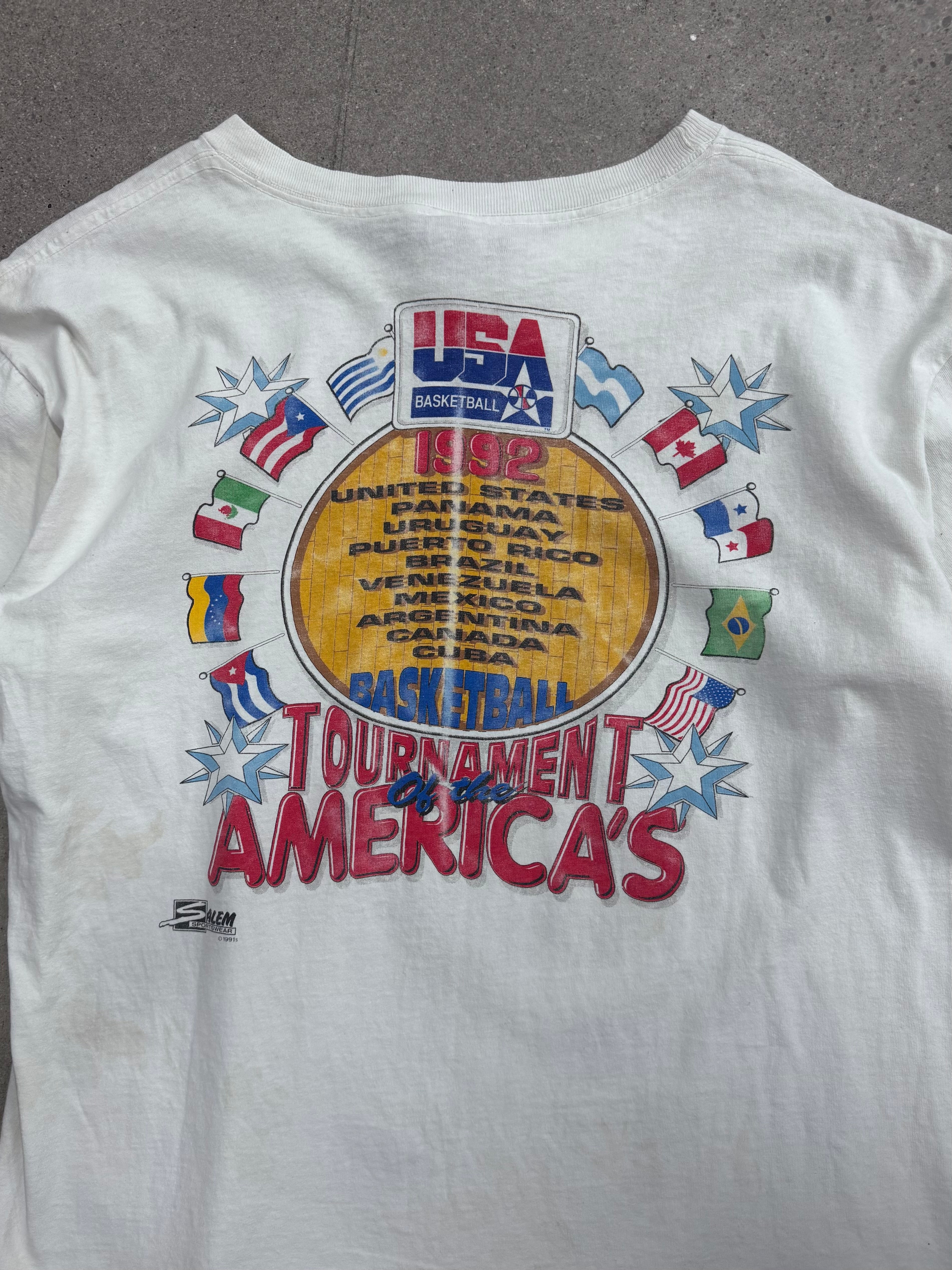 1991 Salem Sportswear USA Basketball Dream Team T-Shirt – XL